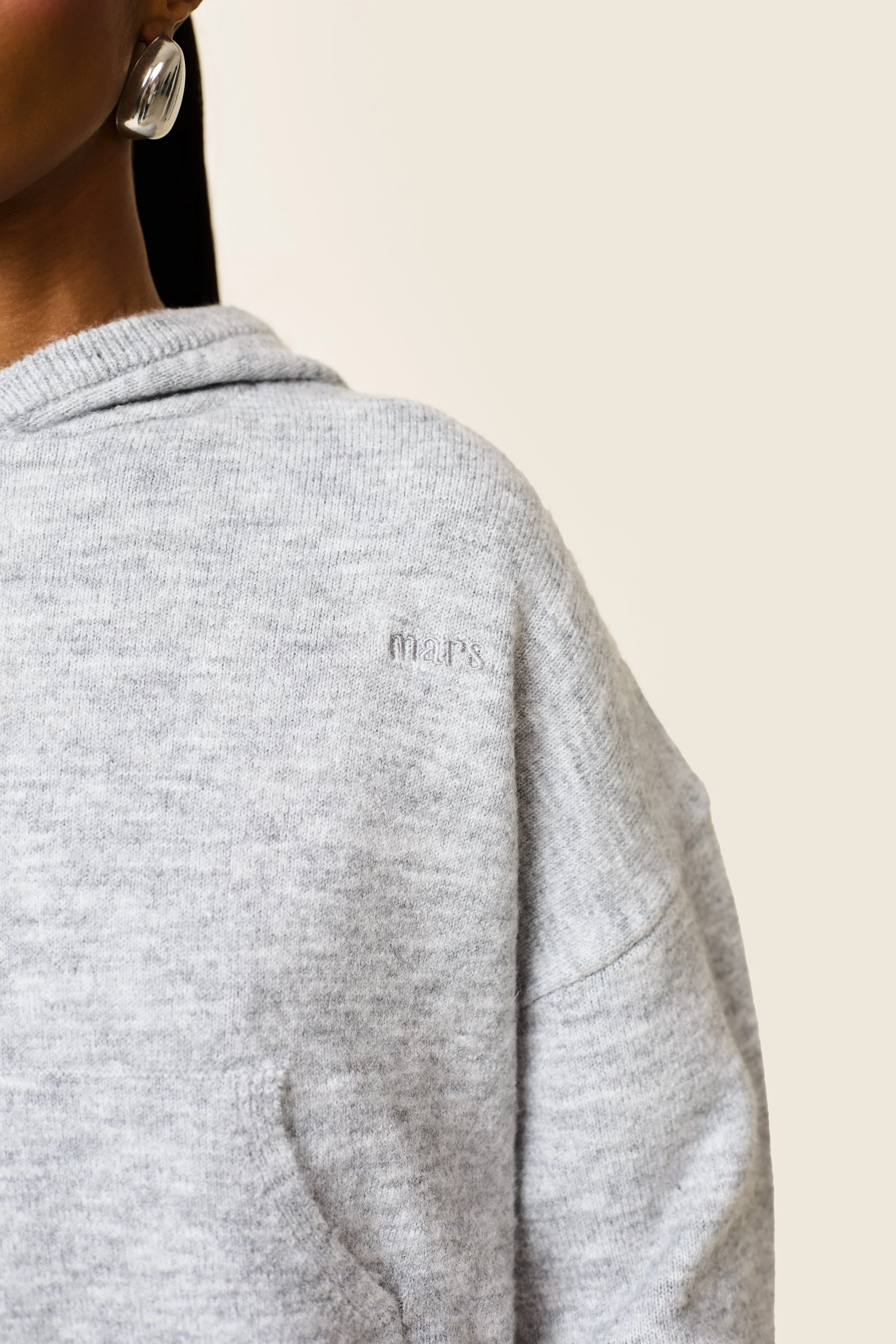 The Mars Soft Knit Hoodie in Grey - Image 3