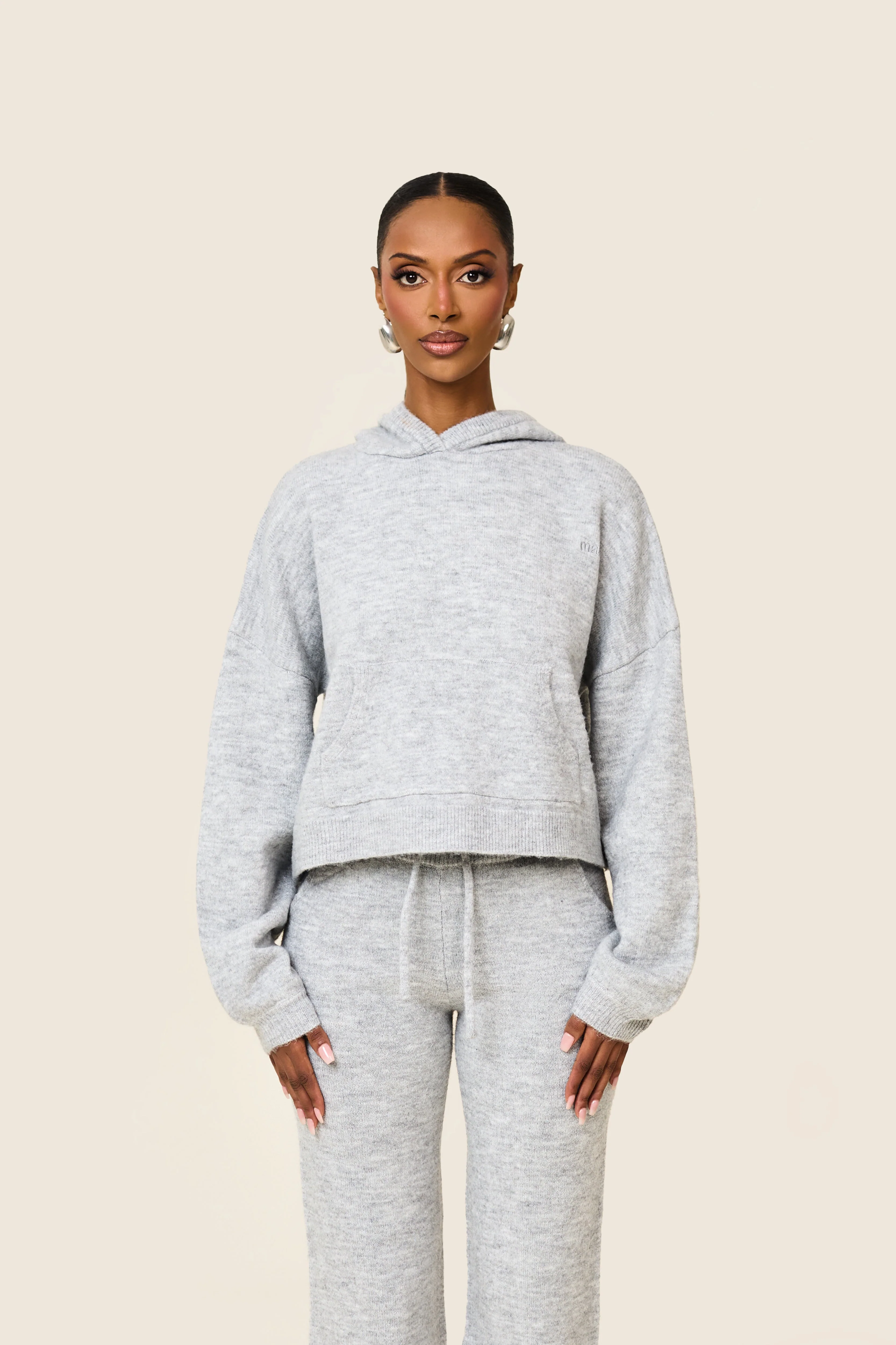 The Mars Soft Knit Hoodie in Grey - Image 4