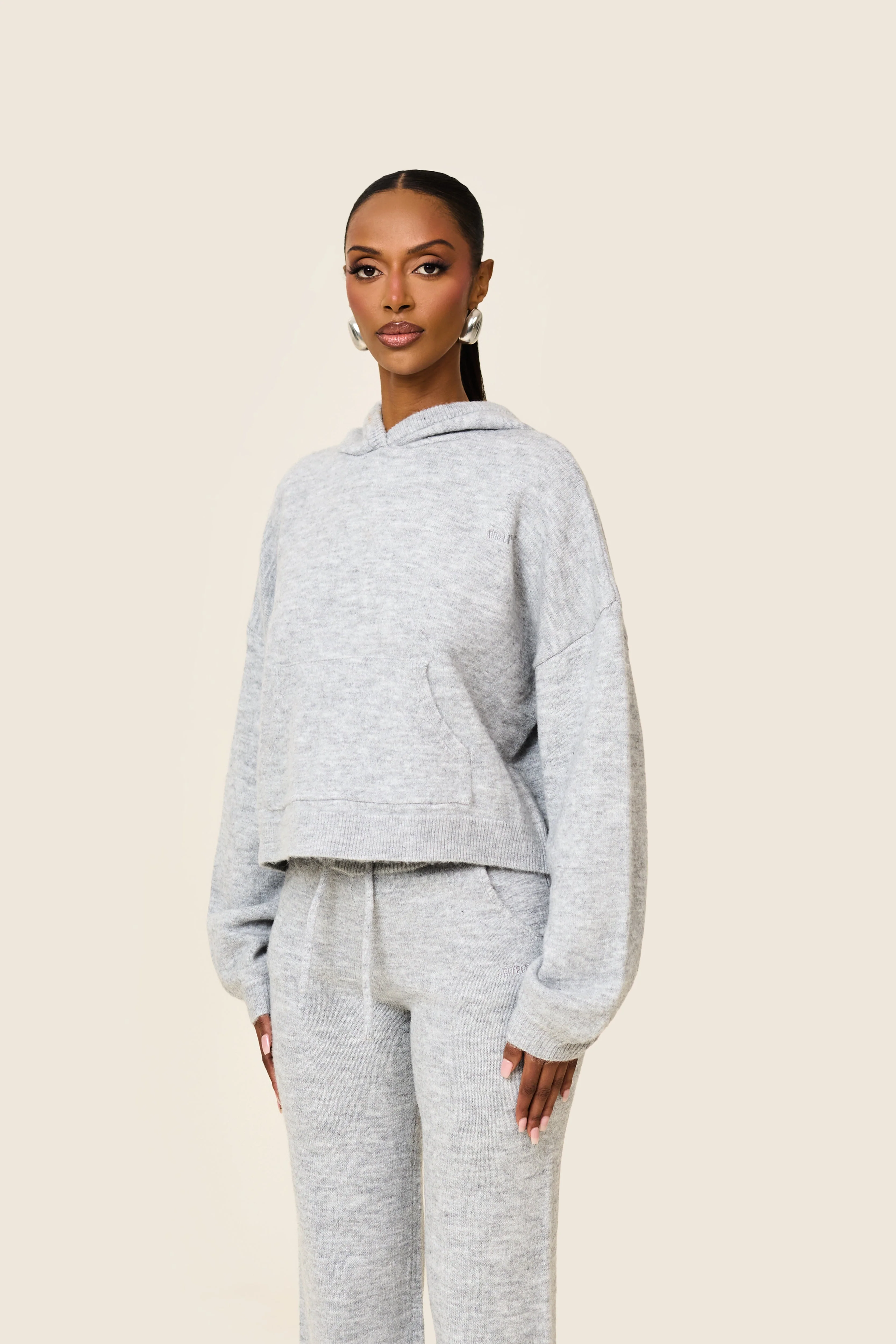 The Mars Soft Knit Hoodie in Grey - Image 5