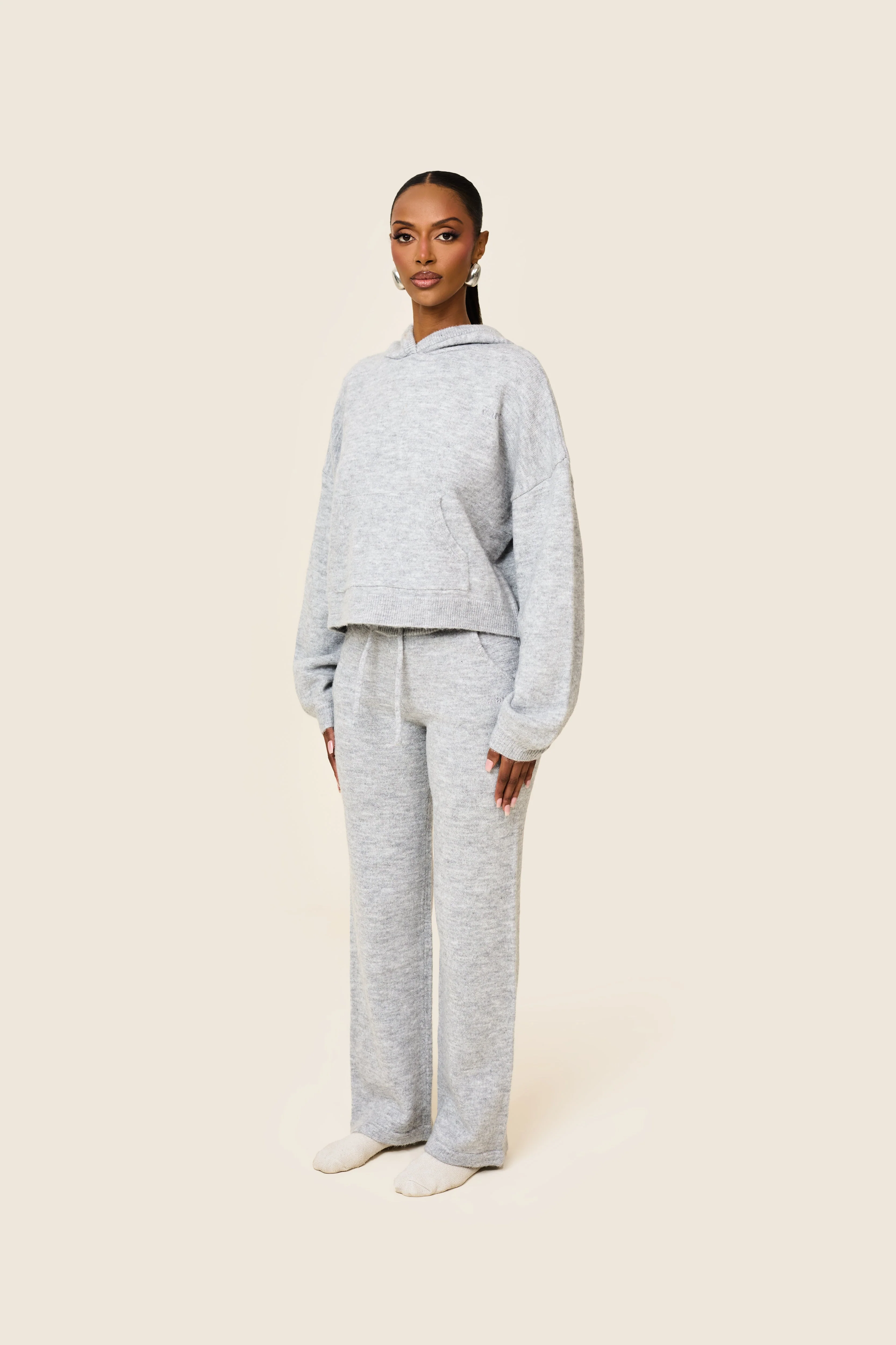 The Mars Soft Knit Hoodie in Grey - Image 6