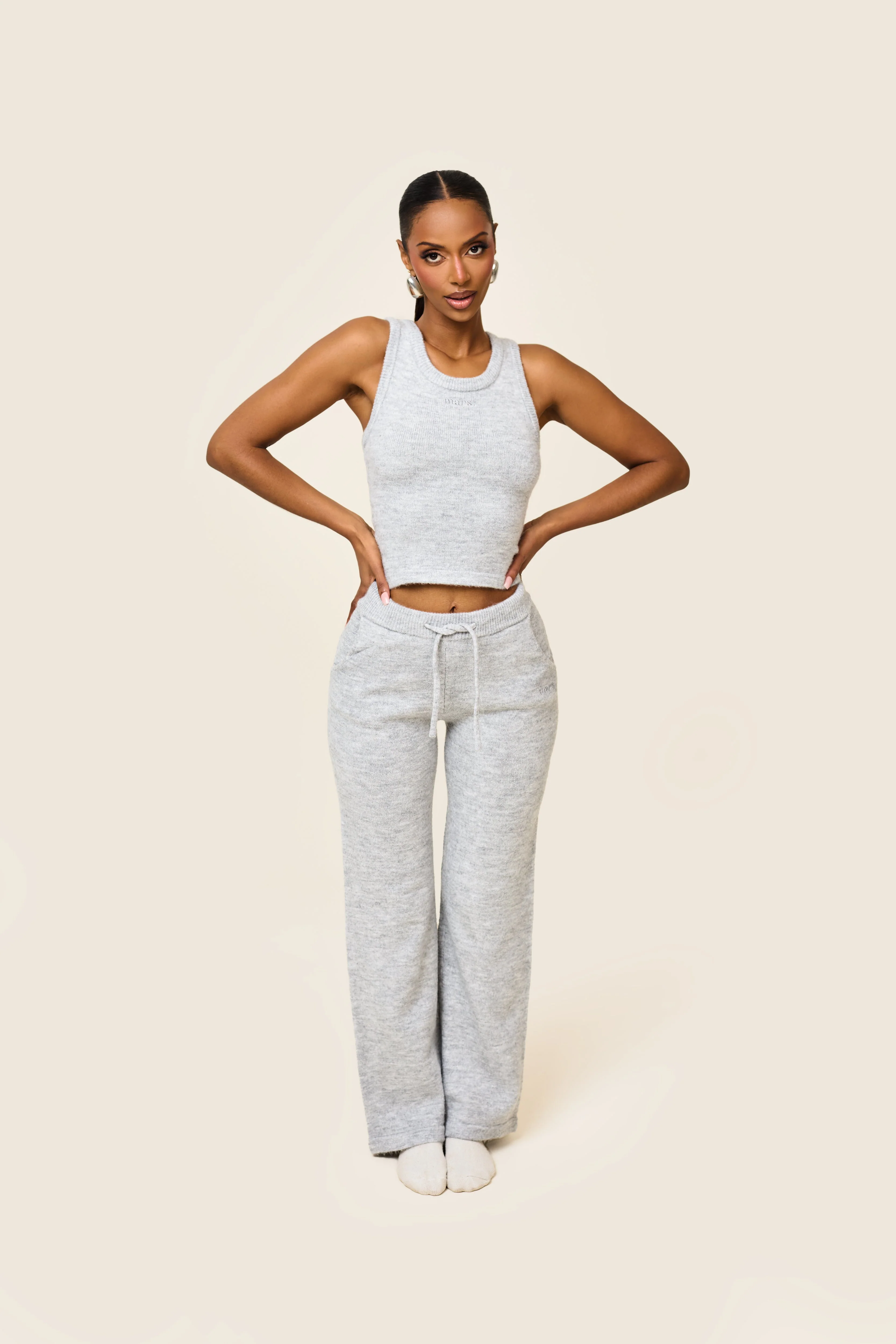 The Mars Soft Knit Straight Leg Joggers in Grey