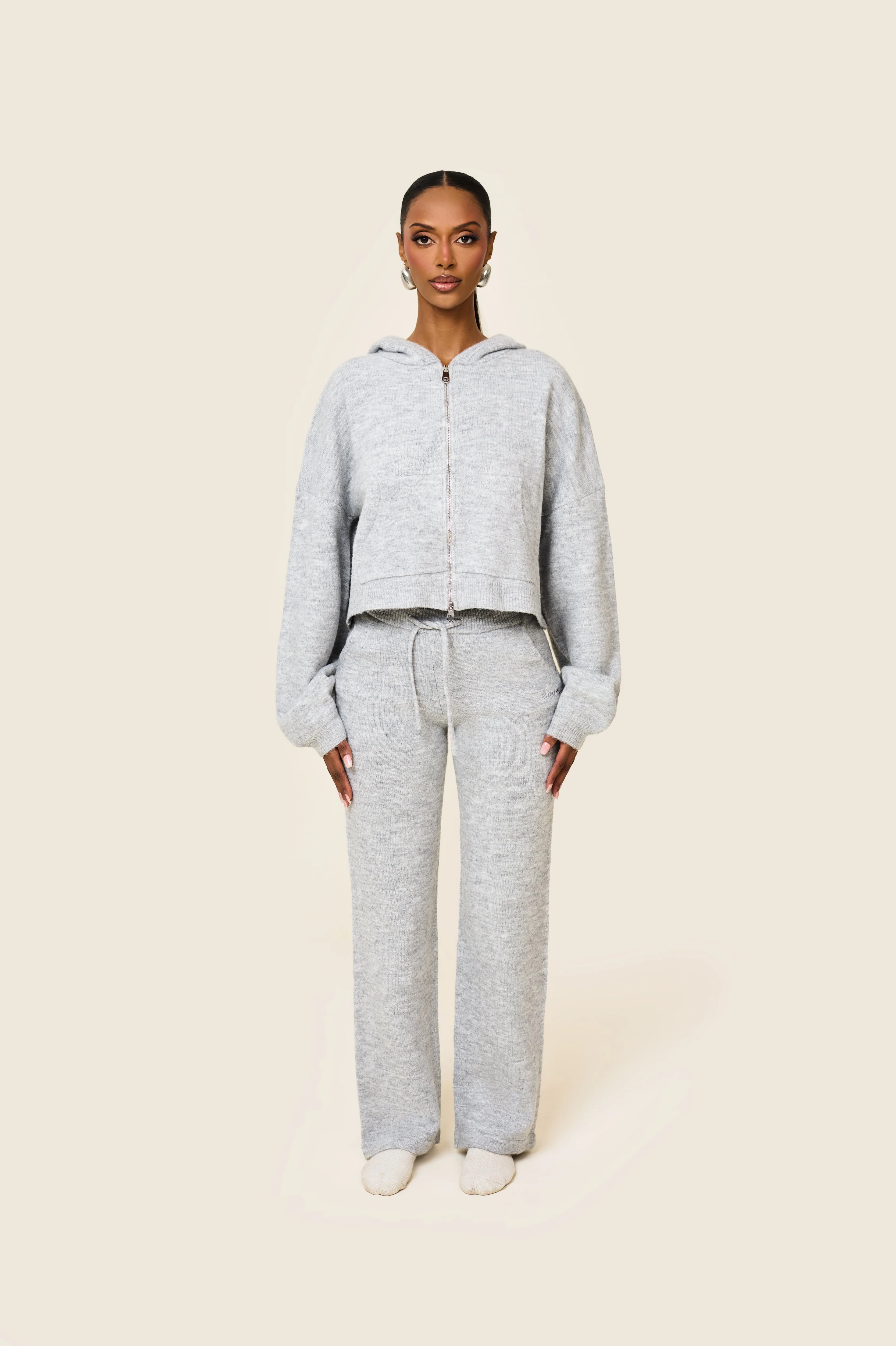 The Mars Soft Knit Straight Leg Joggers in Grey - Image 2