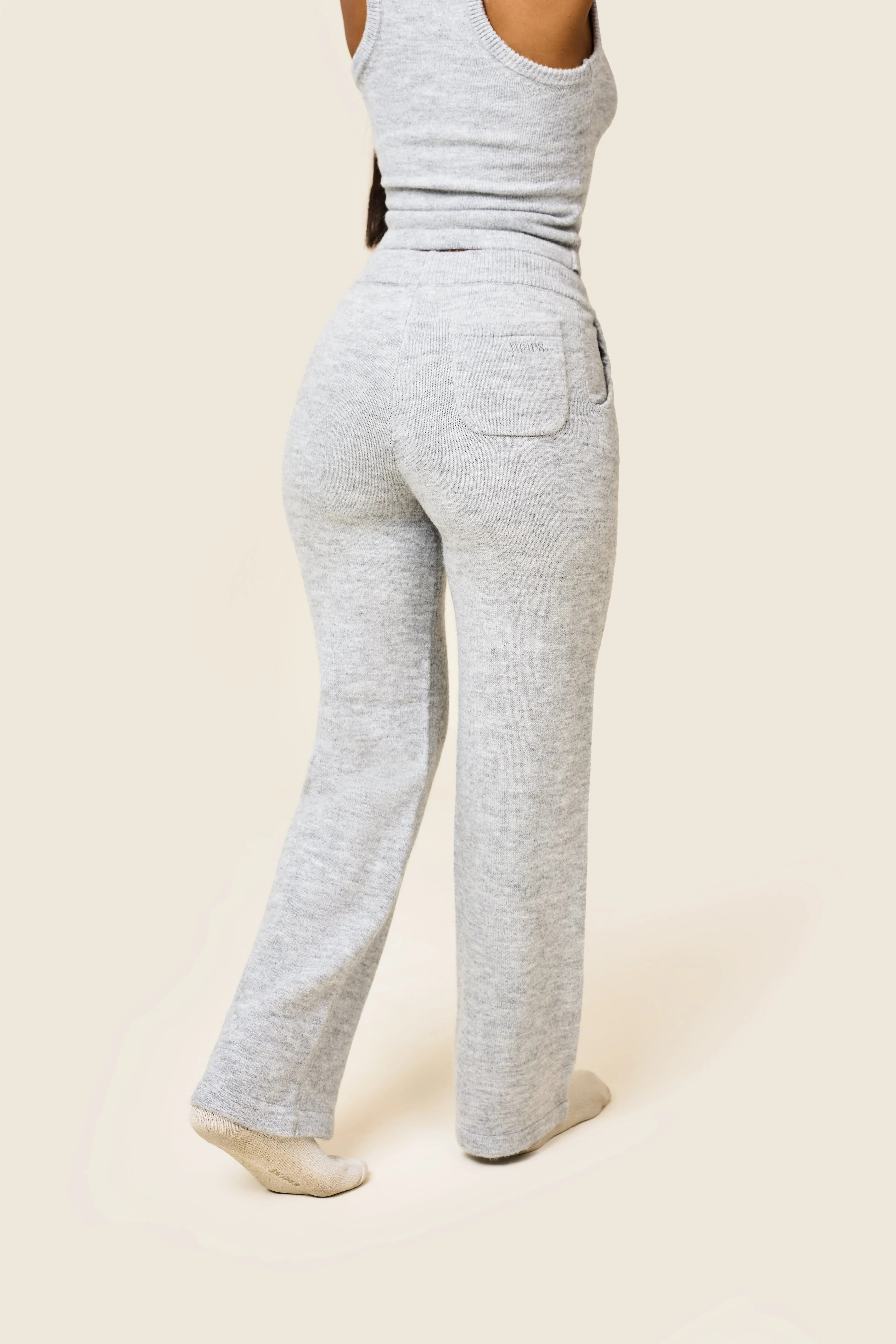 The Mars Soft Knit Straight Leg Joggers in Grey - Image 3