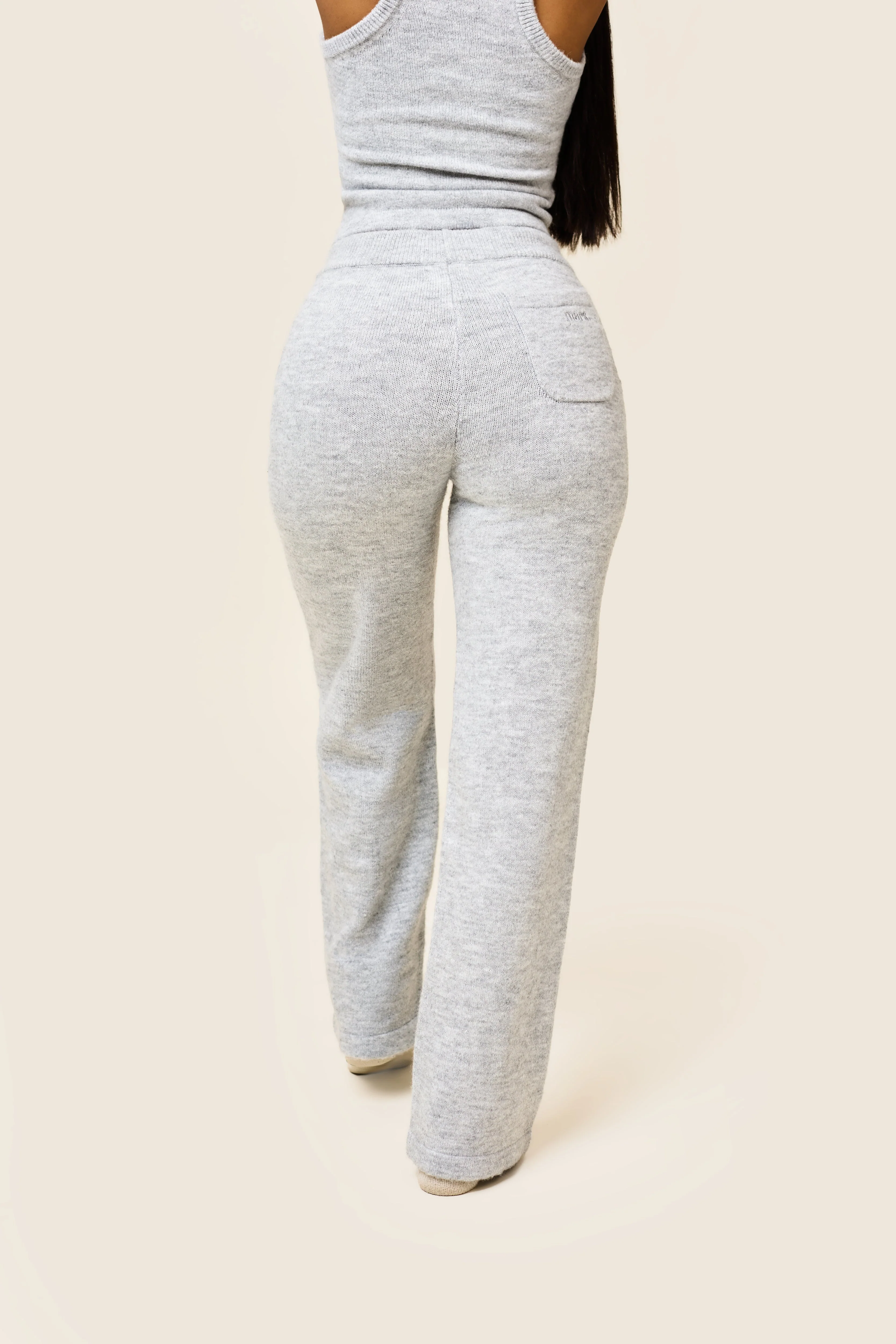 The Mars Soft Knit Straight Leg Joggers in Grey - Image 4