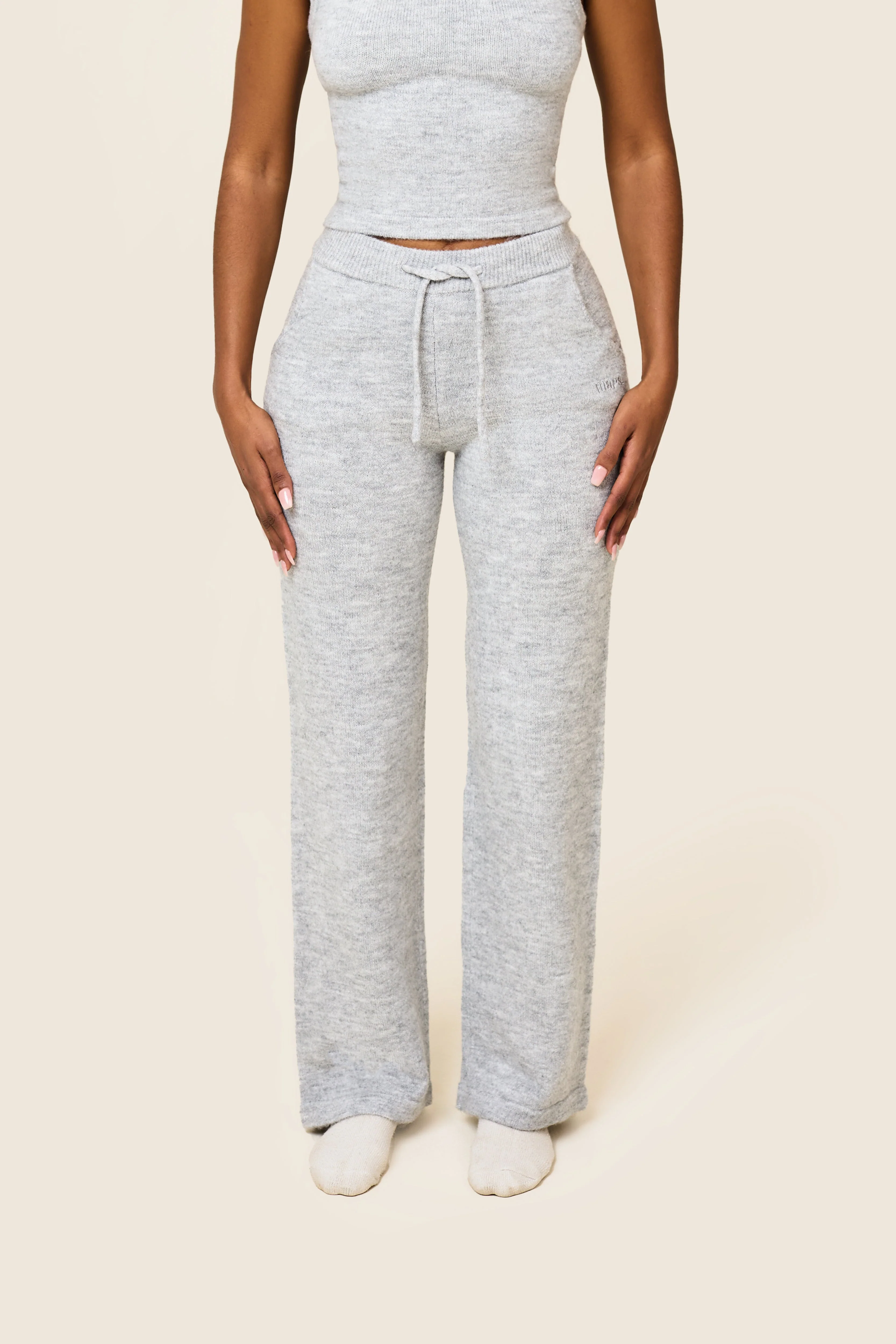 The Mars Soft Knit Straight Leg Joggers in Grey - Image 5