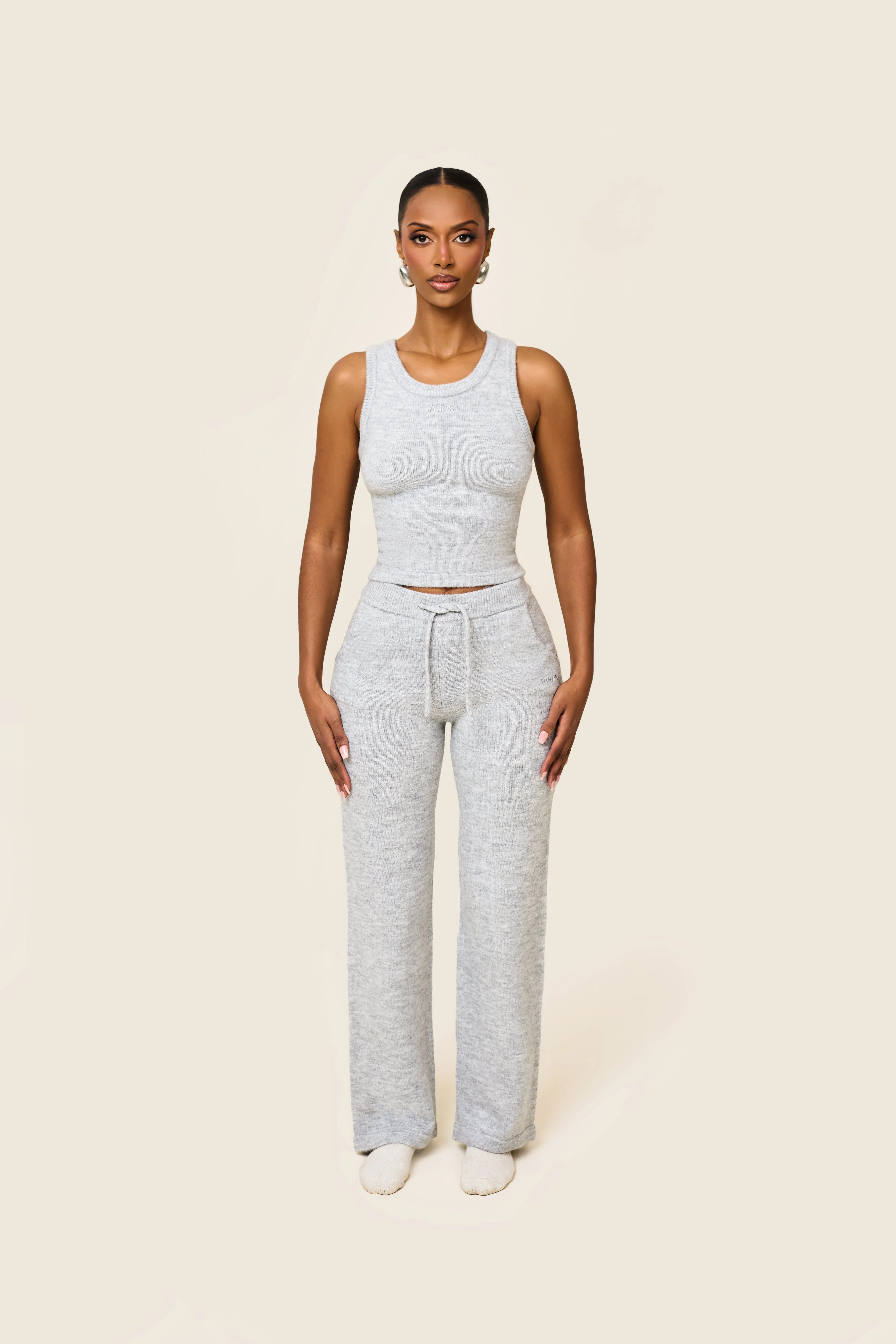 The Mars Soft Knit Straight Leg Joggers in Grey - Image 7