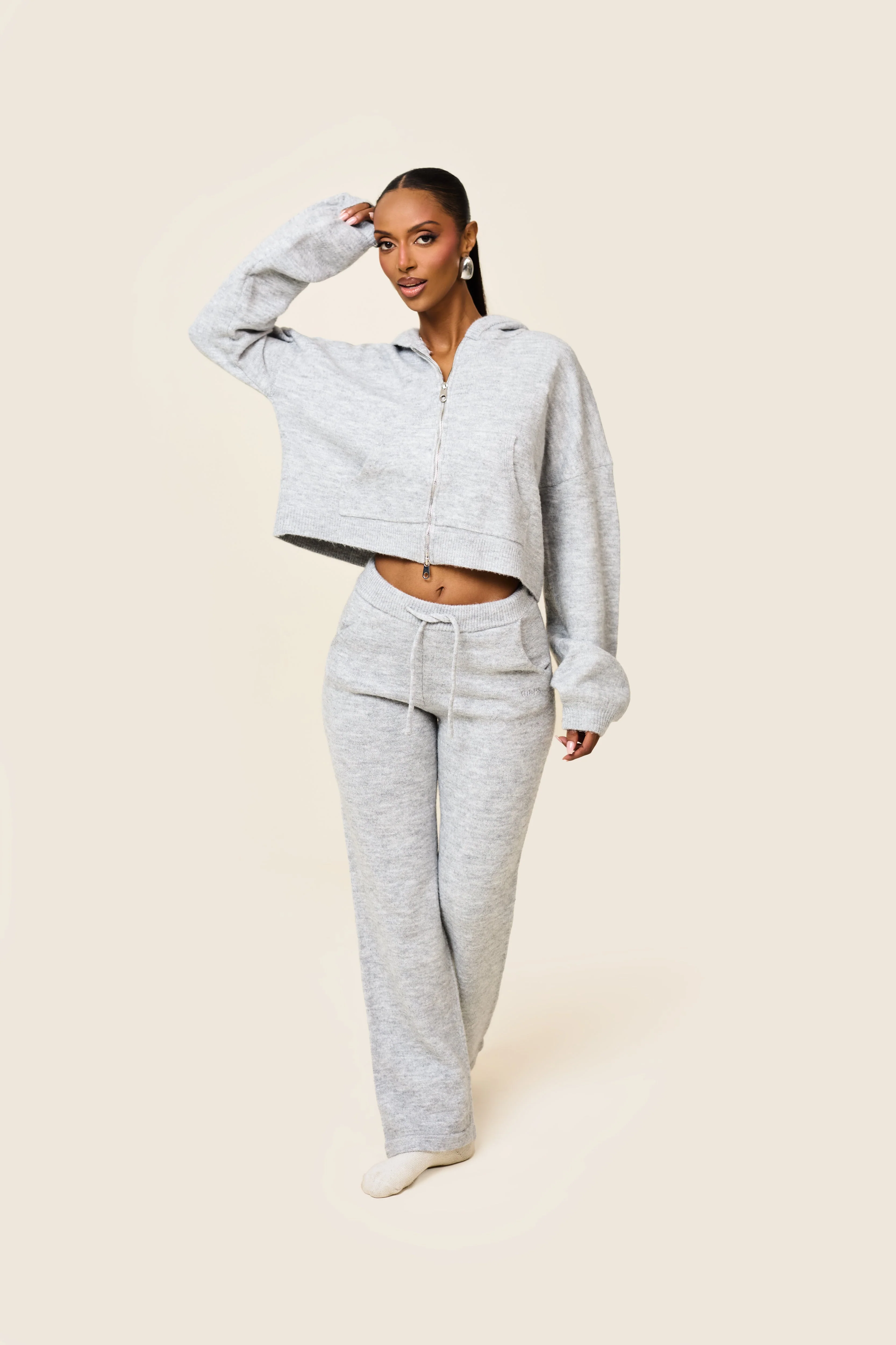 The Mars Soft Knit Straight Leg Joggers in Grey - Image 8