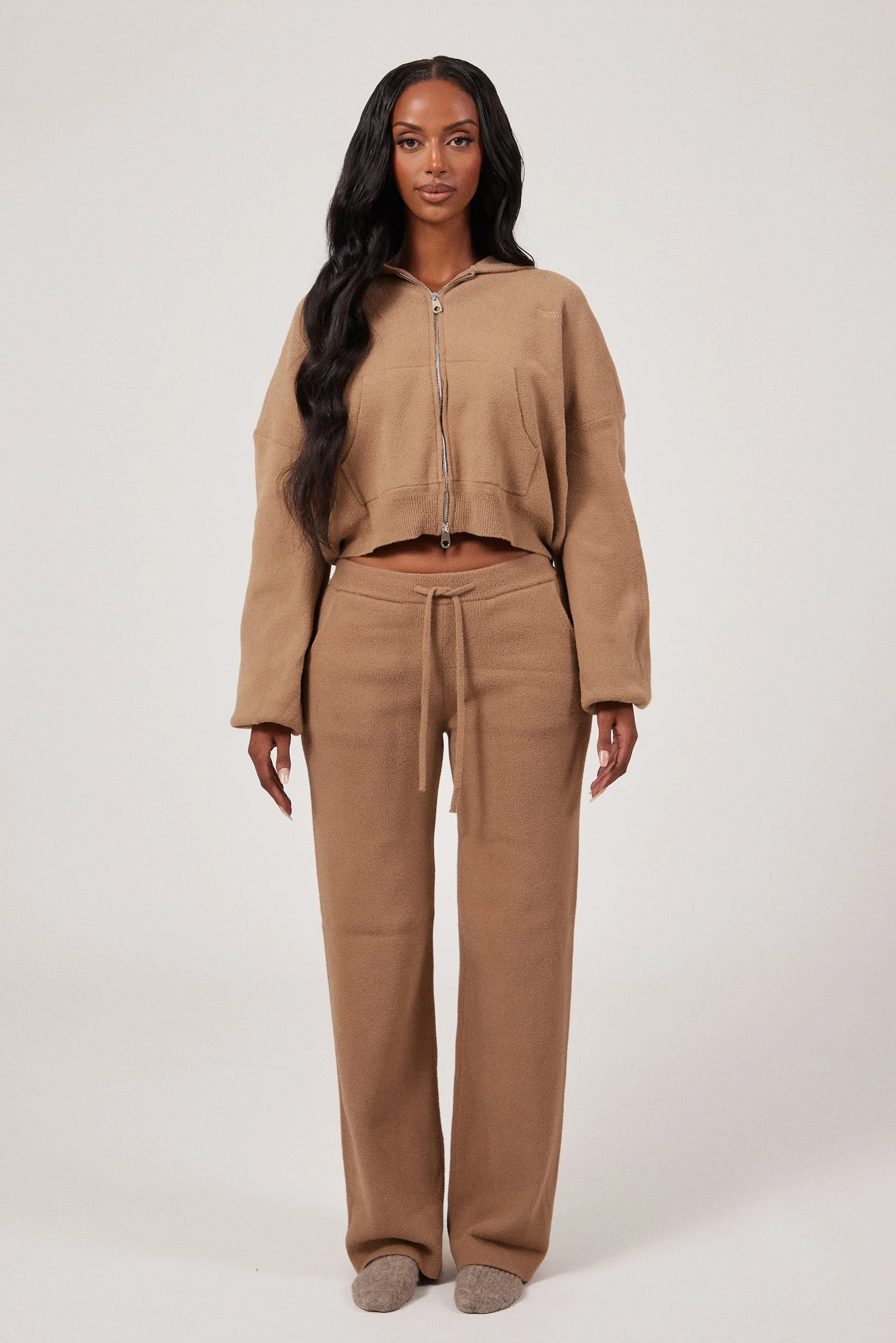 The Mars Soft Knit Straight Leg Joggers in Mocha