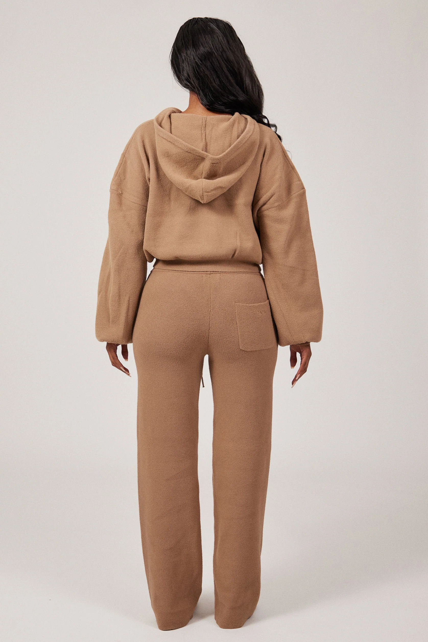 The Mars Soft Knit Straight Leg Joggers in Mocha - Image 3
