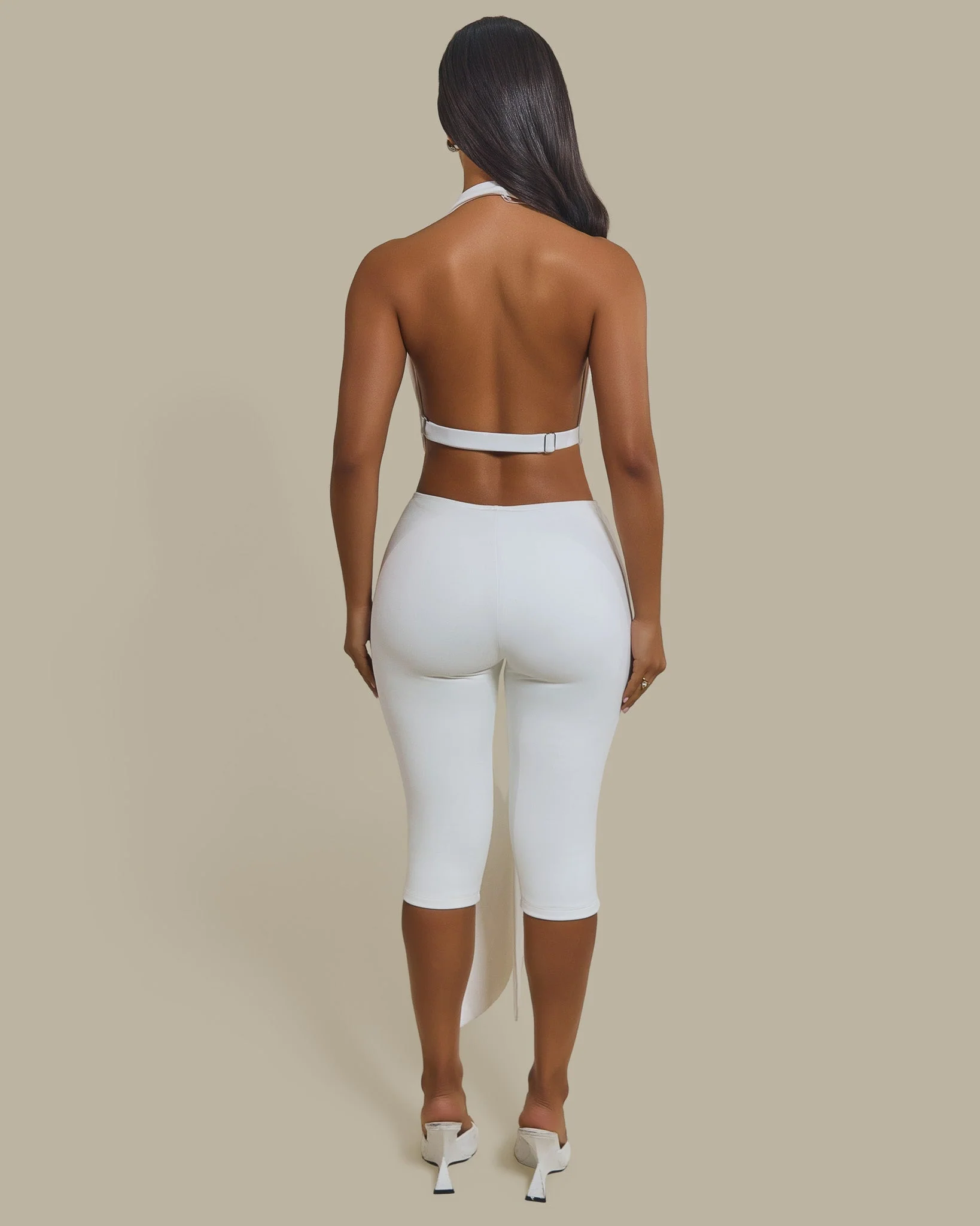 The Maryam Multiway Plunge Crop Top in White - Image 10