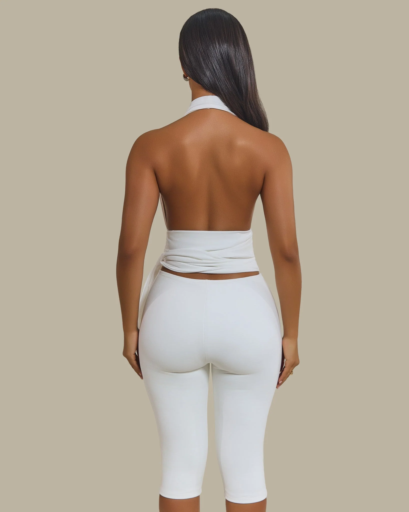 The Maryam Multiway Plunge Crop Top in White - Image 6