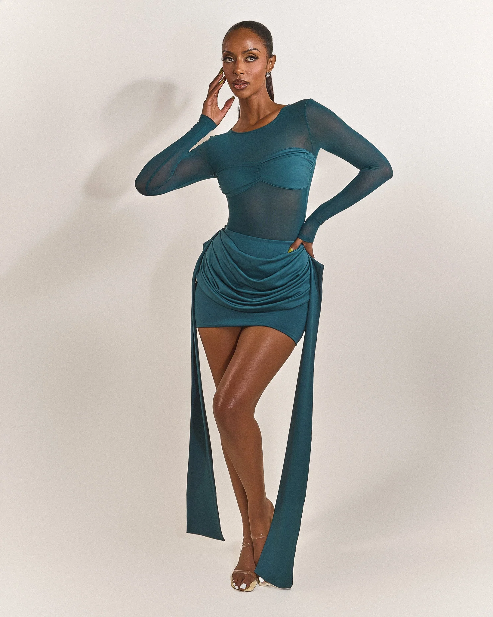 The Yara Bodysuit in Teal - Image 12