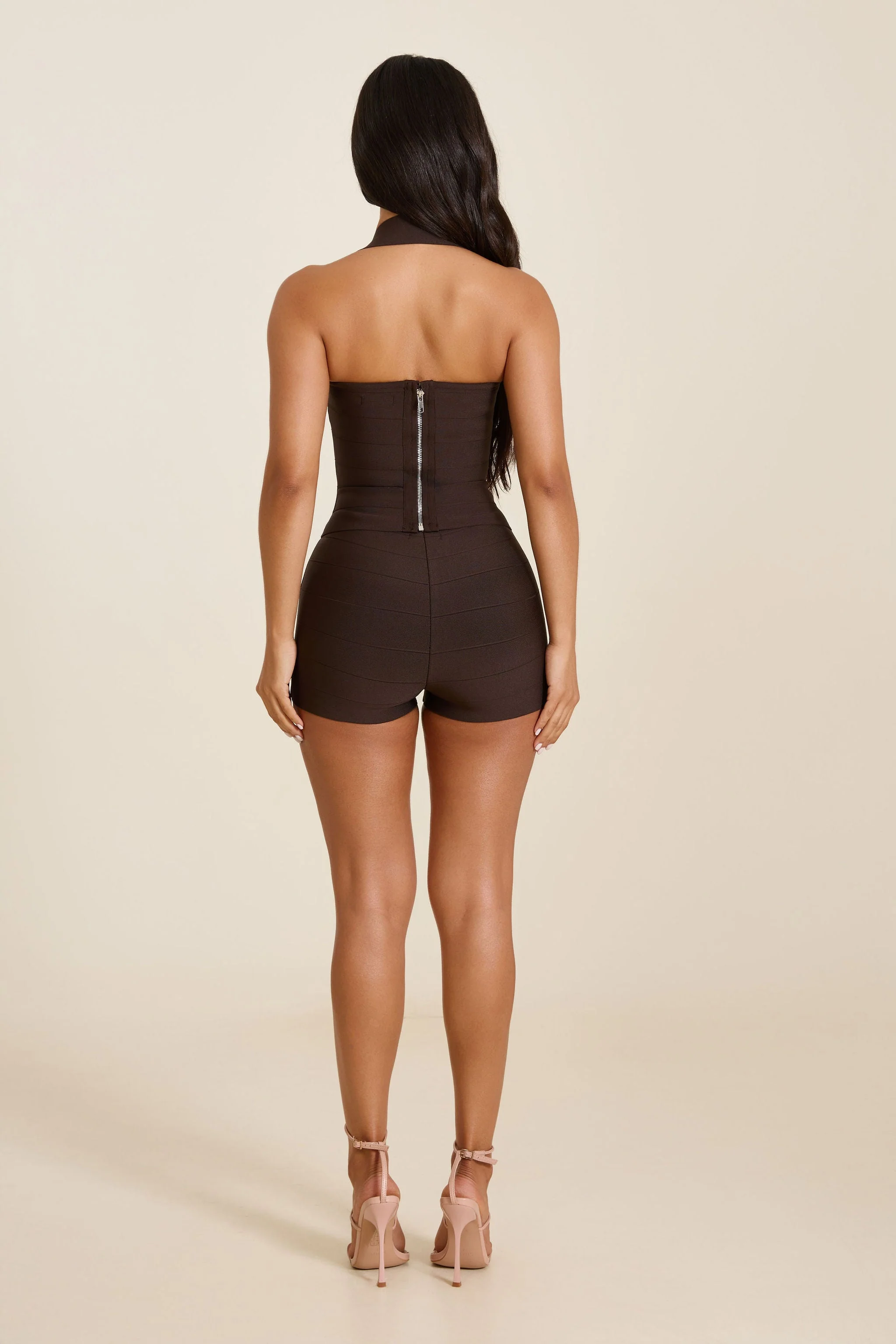 The Natalia Halter Neck Top in Brown - Image 3