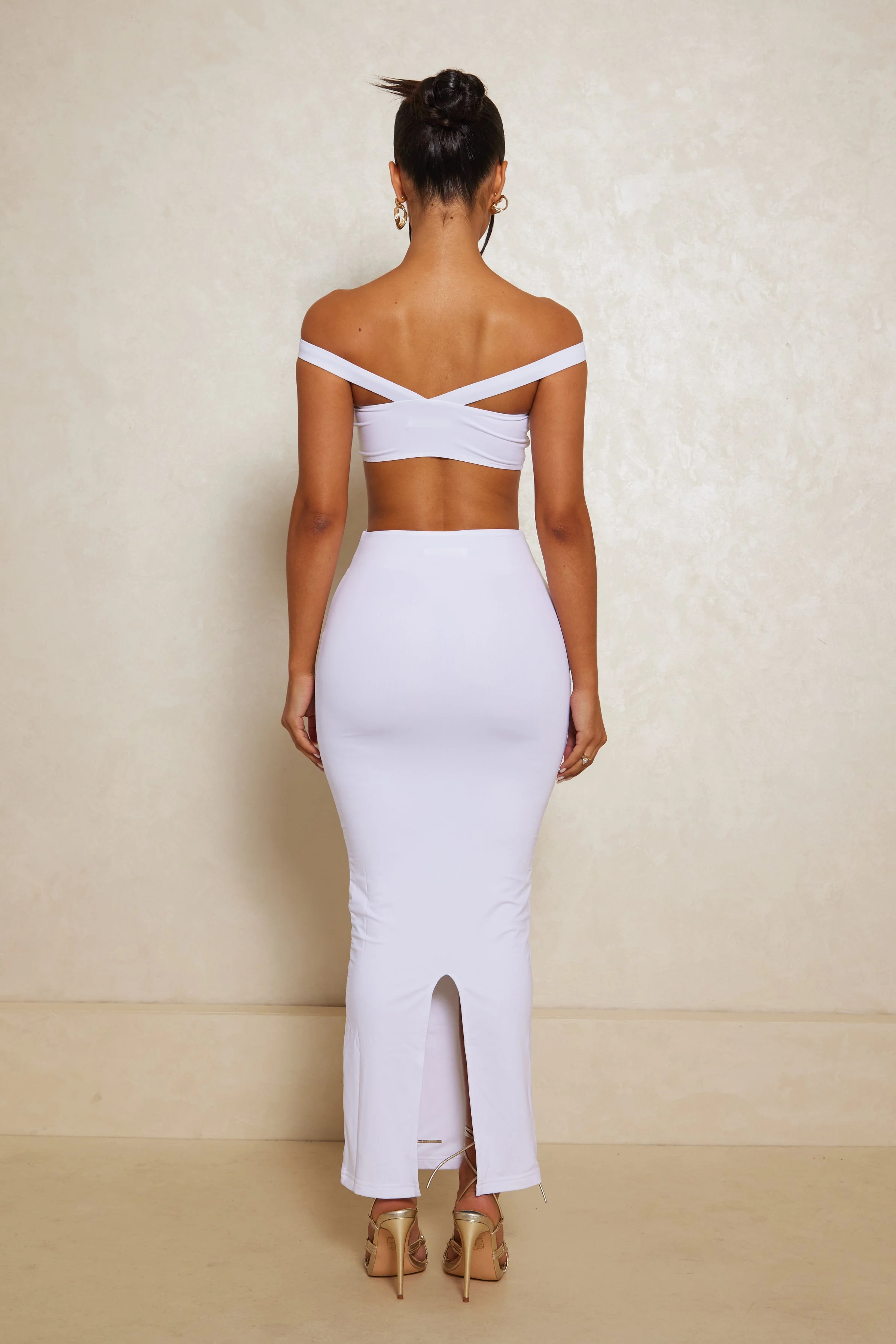 The Off Shoulder Midaxi Set White - Image 4