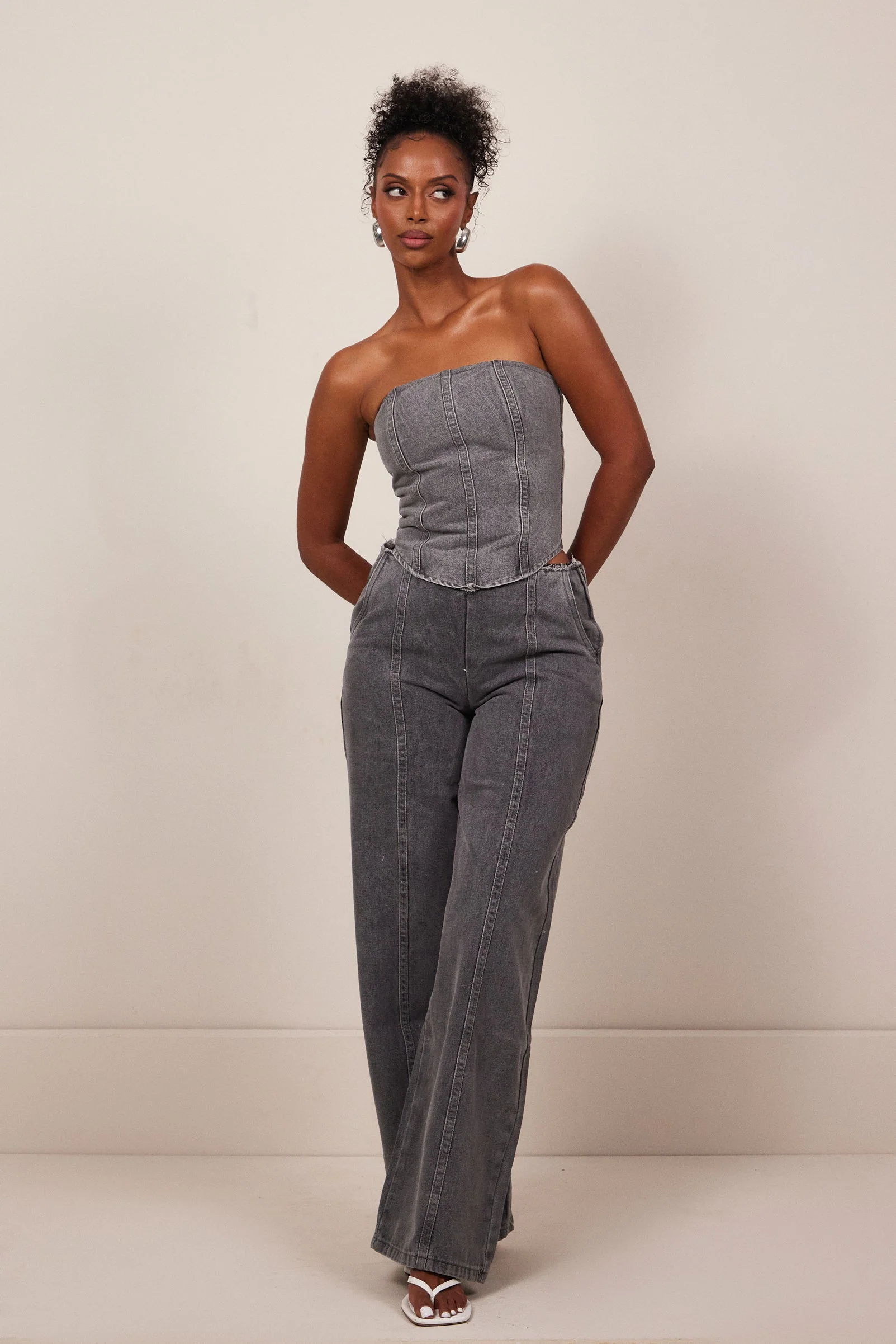 The Brooke Corset in Grey Wash - Image 6