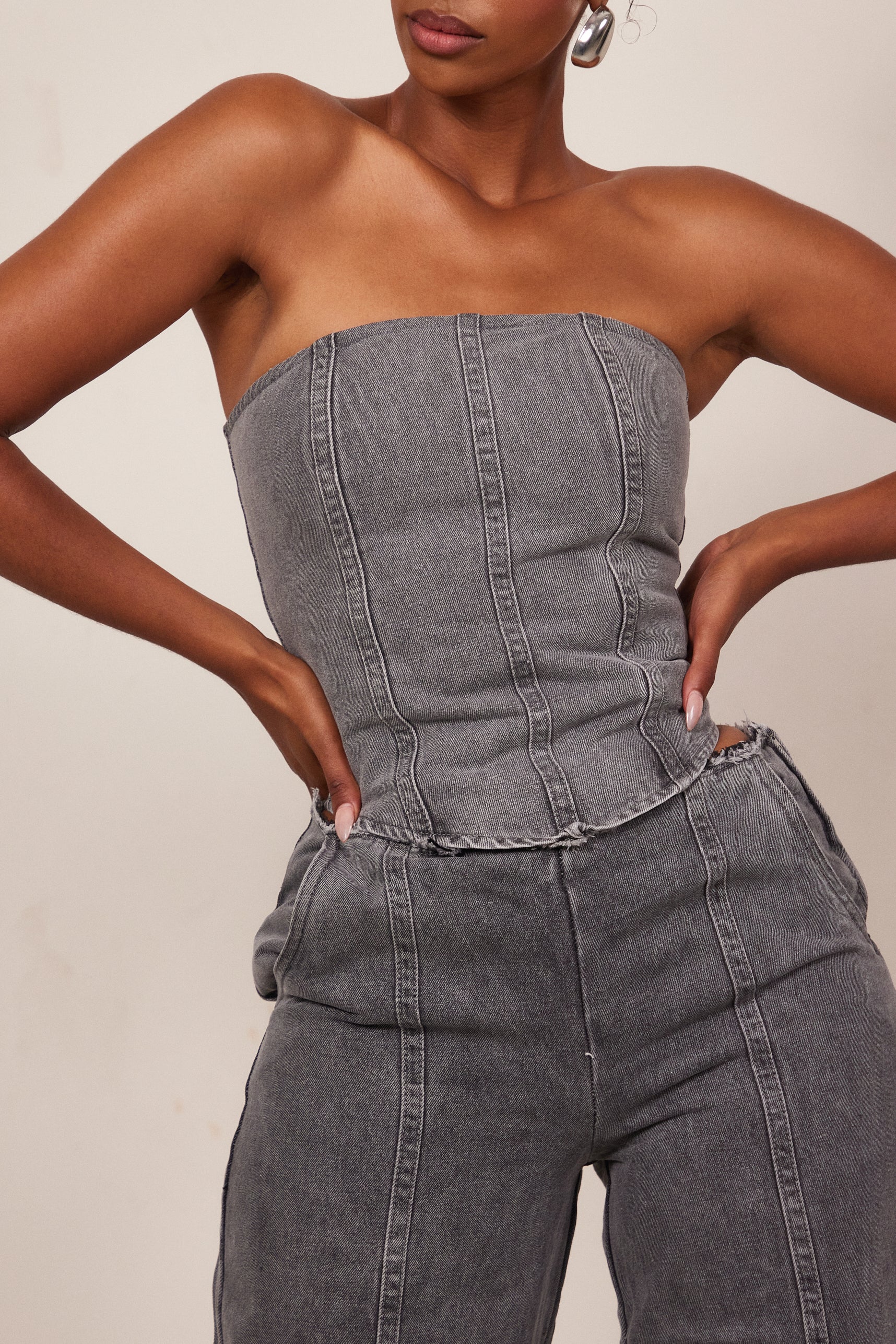 The Brooke Corset in Grey Wash - Image 7