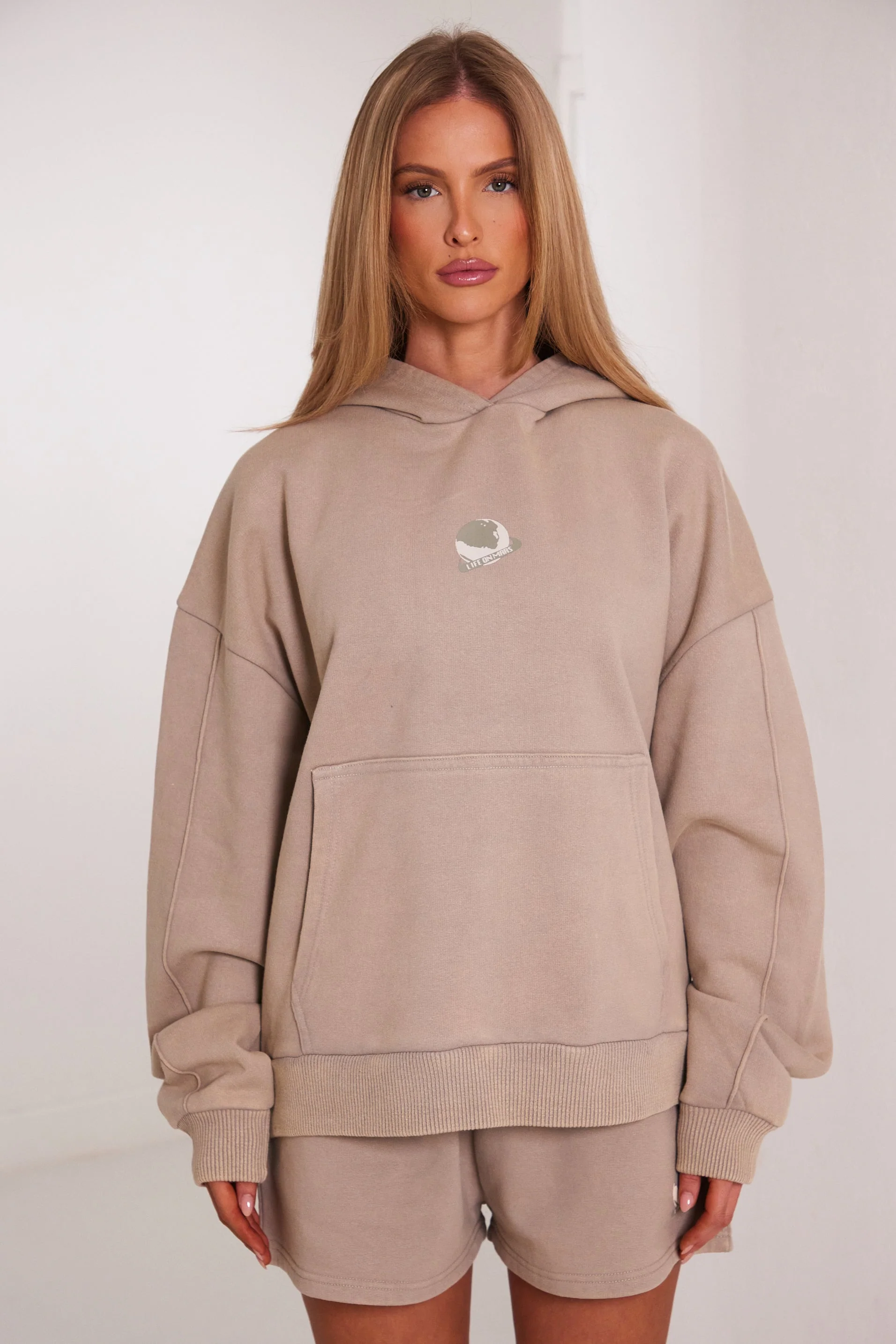 Planet Mars Hoodie in Stone