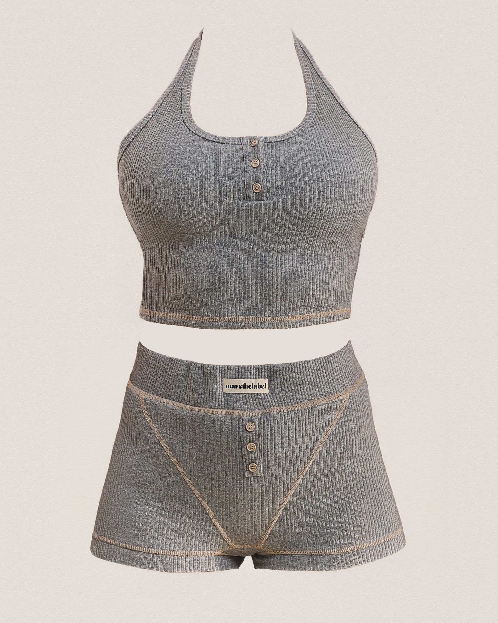 The Ribbed Boxer Shorts in Grey - Image 5
