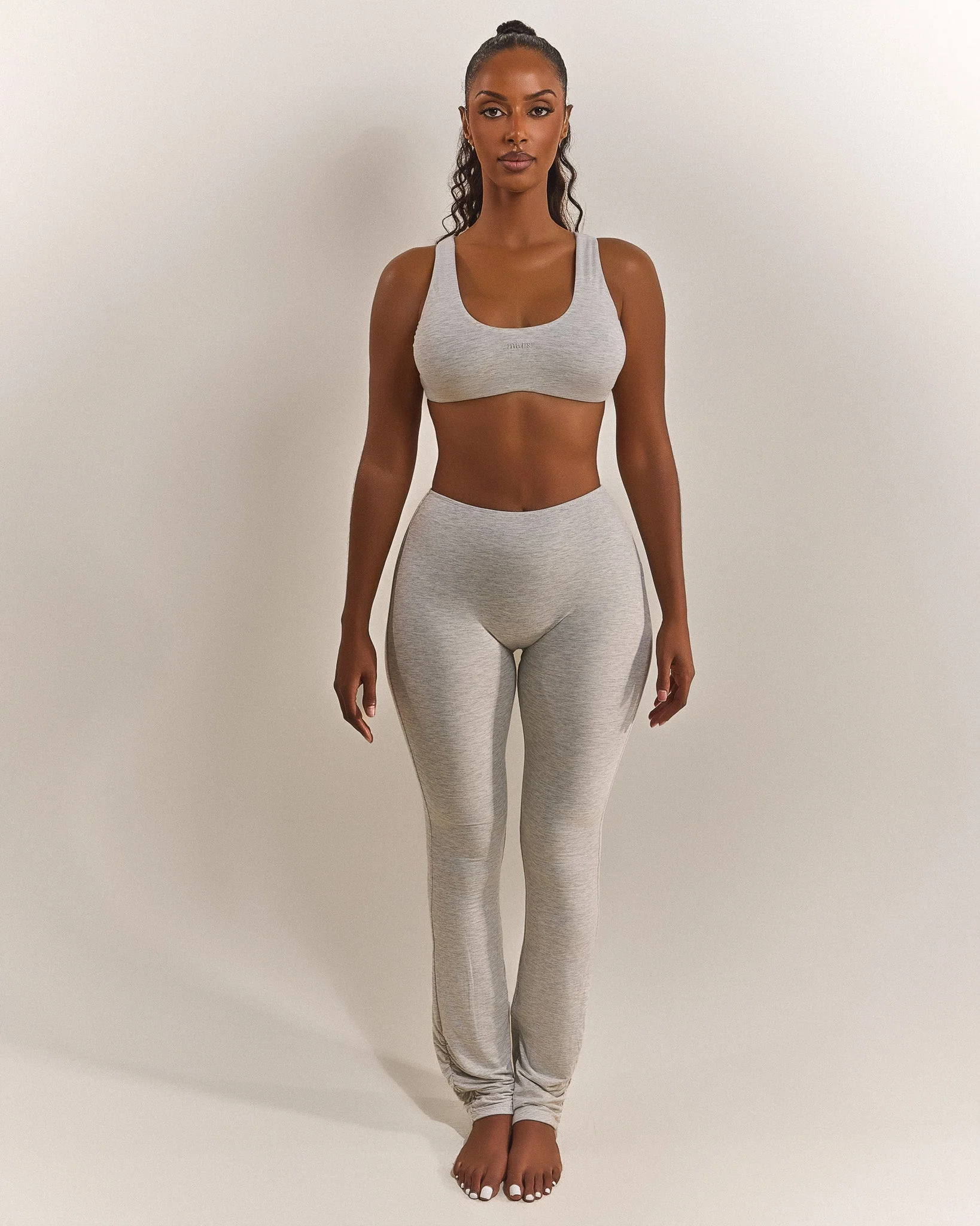 The Scoop Bralet in Grey Marl - Image 3