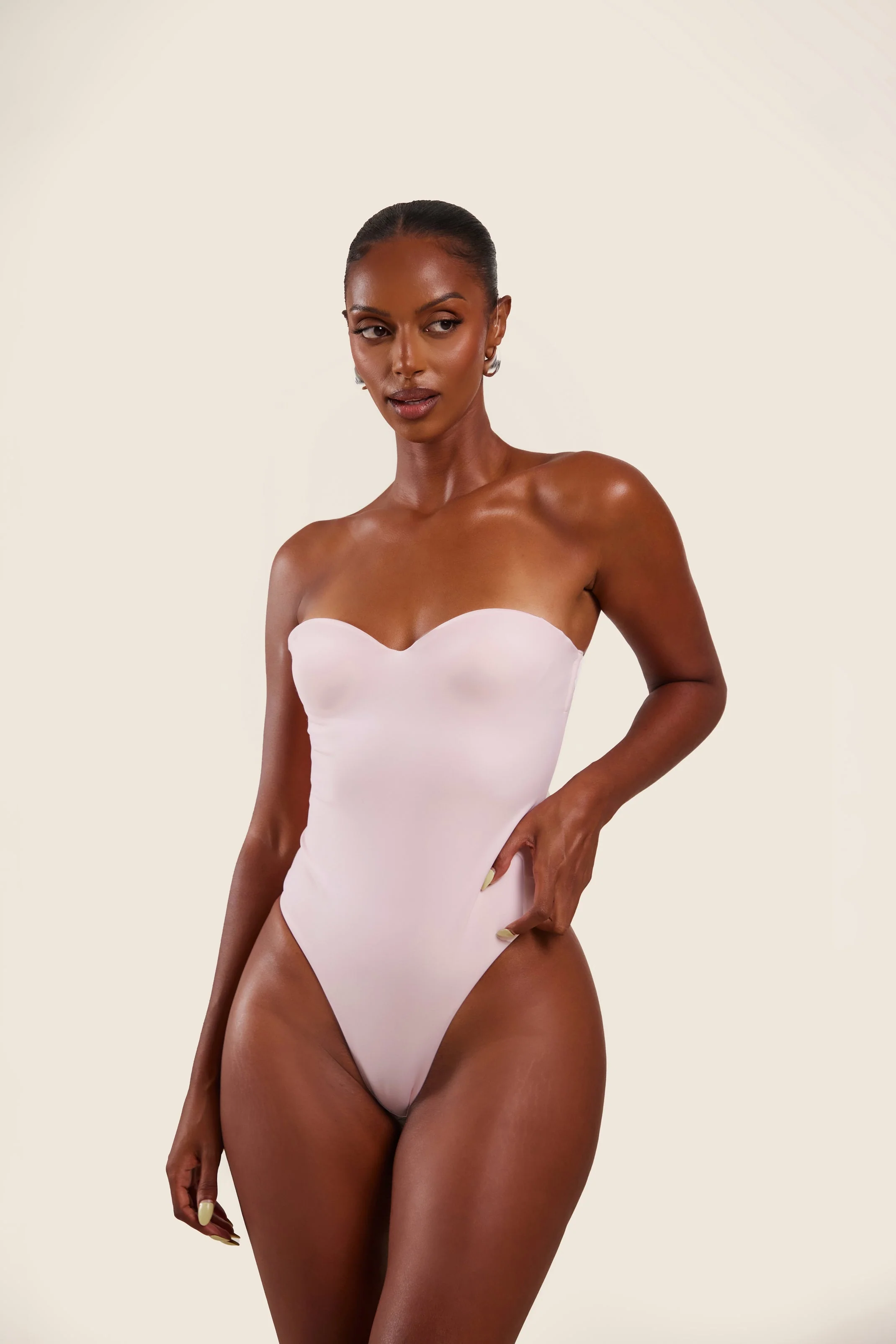 The Sculpt Bodysuit in Baby Pink - Image 7