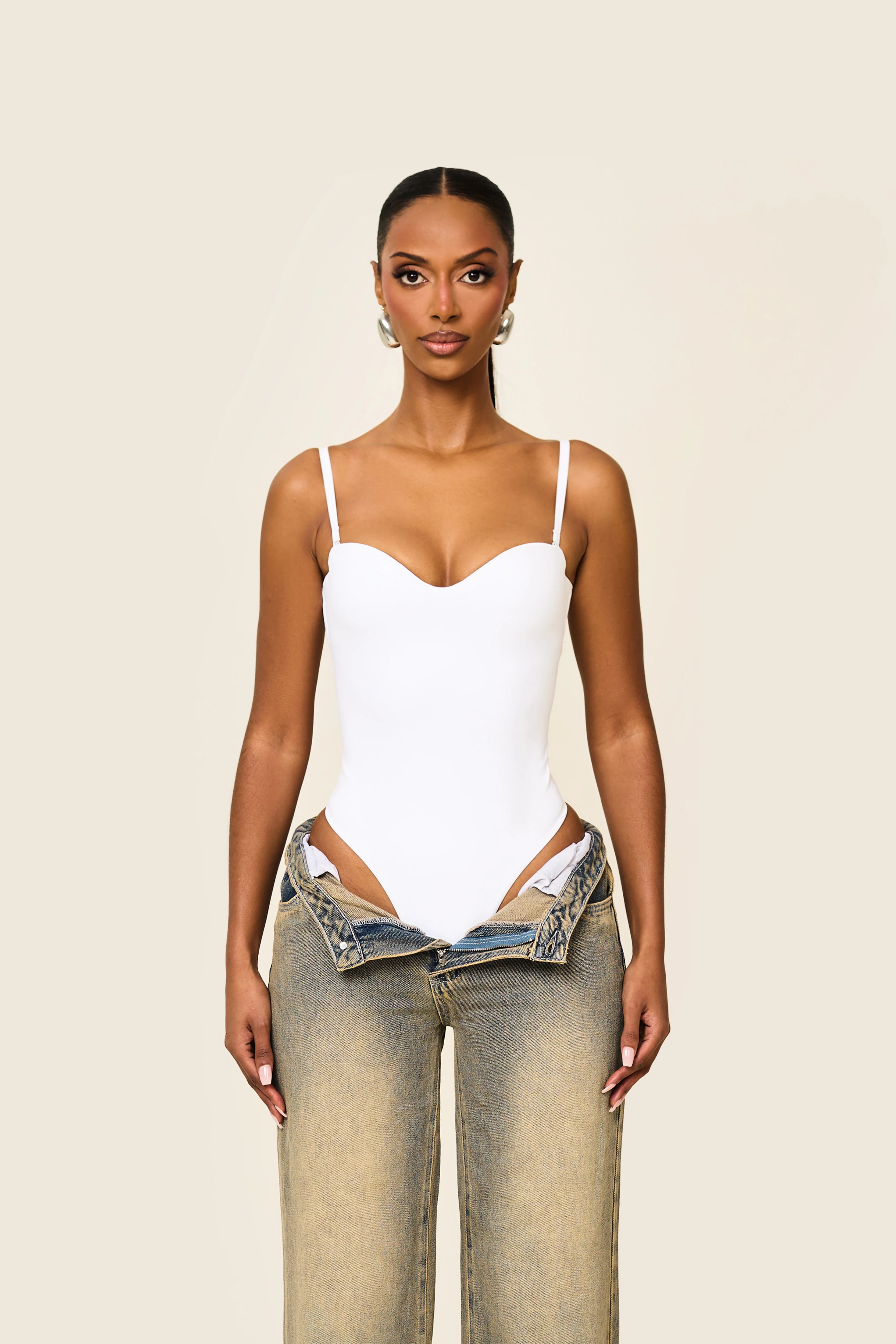 The Sculpt Bodysuit in White - Image 10