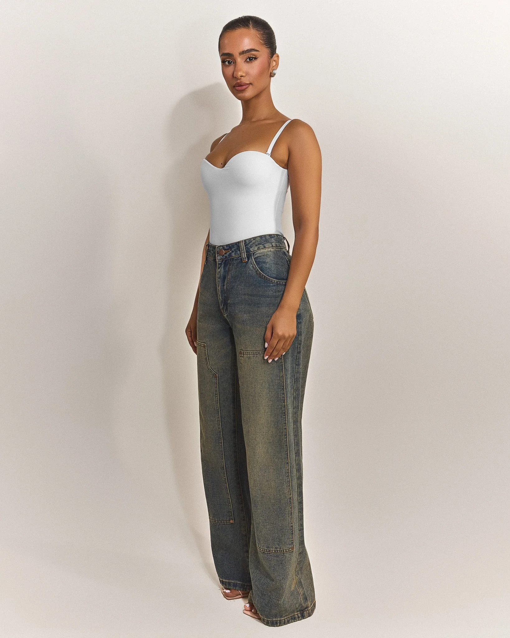 The Sculpt Bodysuit in White - Image 5