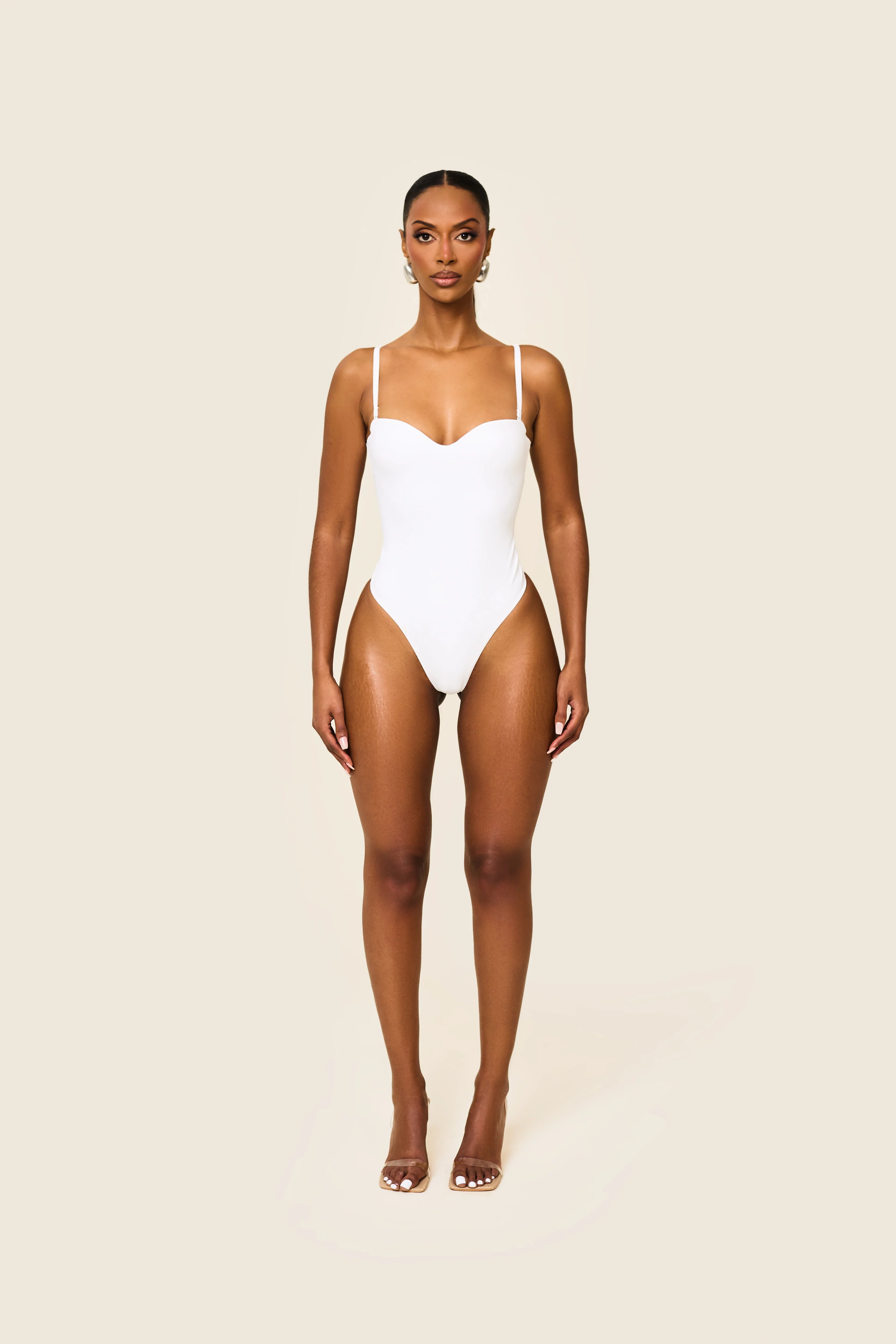 The Sculpt Bodysuit in White - Image 9