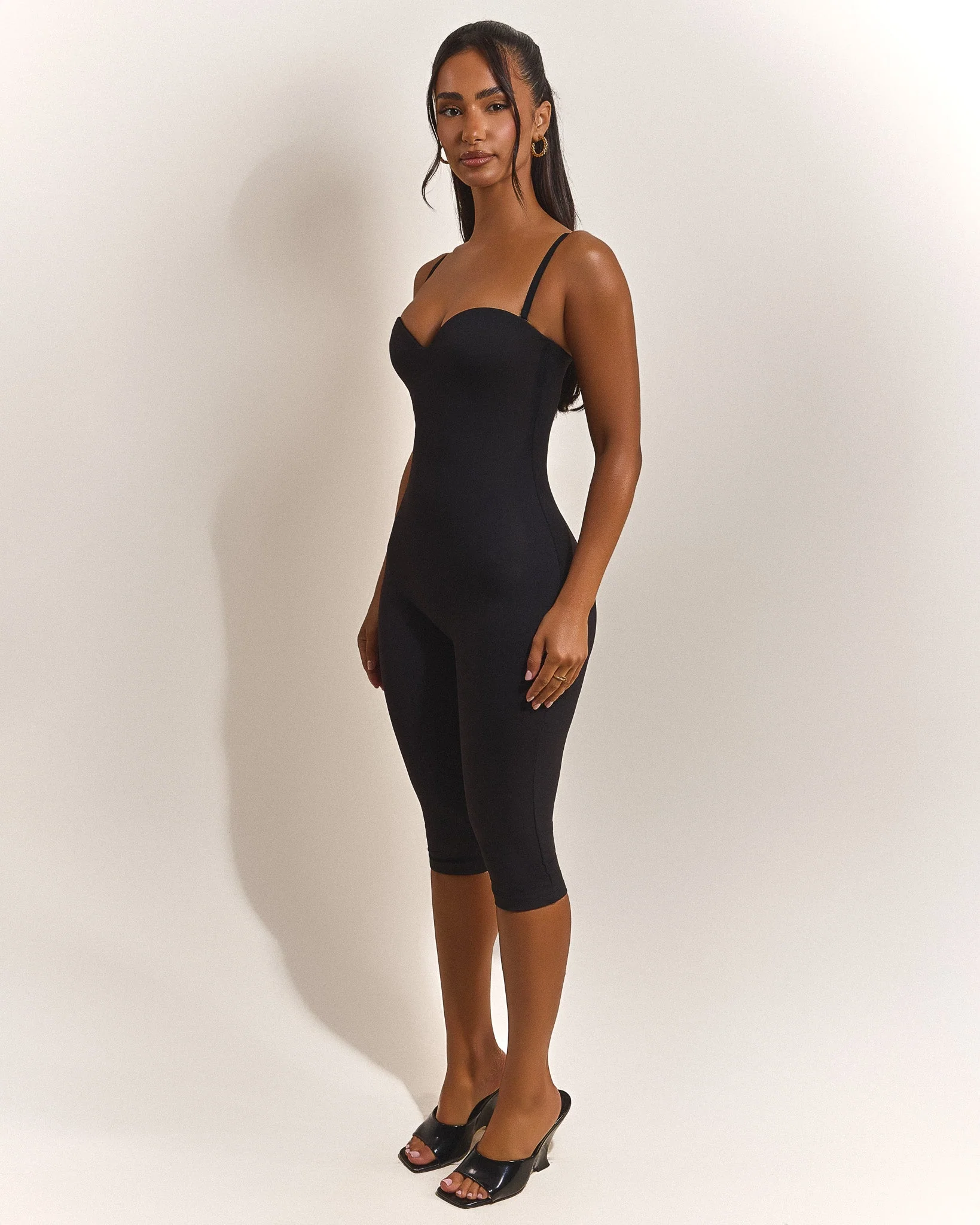 The Sculpt Capri Jumpsuit in Black - Image 3
