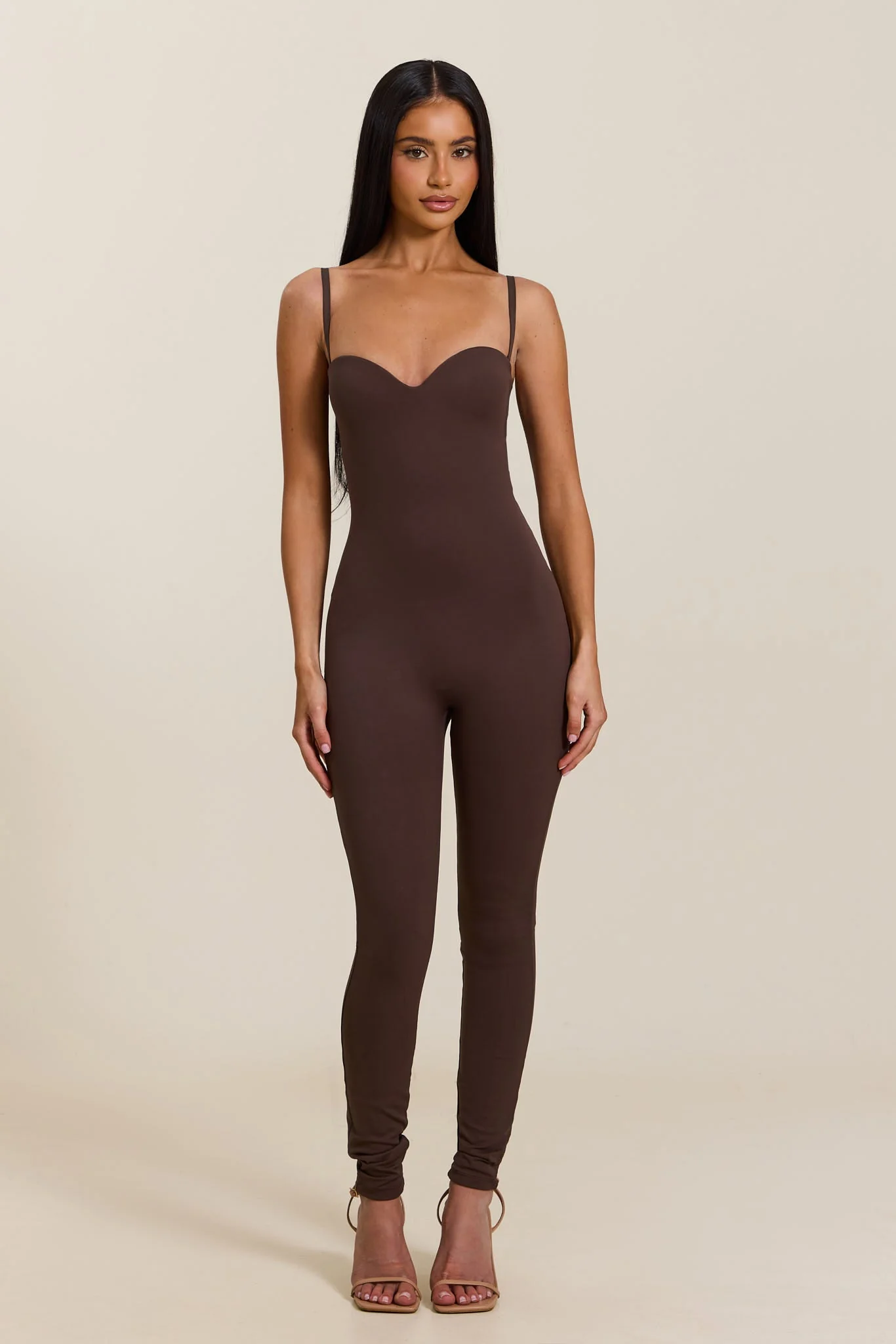 The Sculpt Jumpsuit in Brown - Image 3