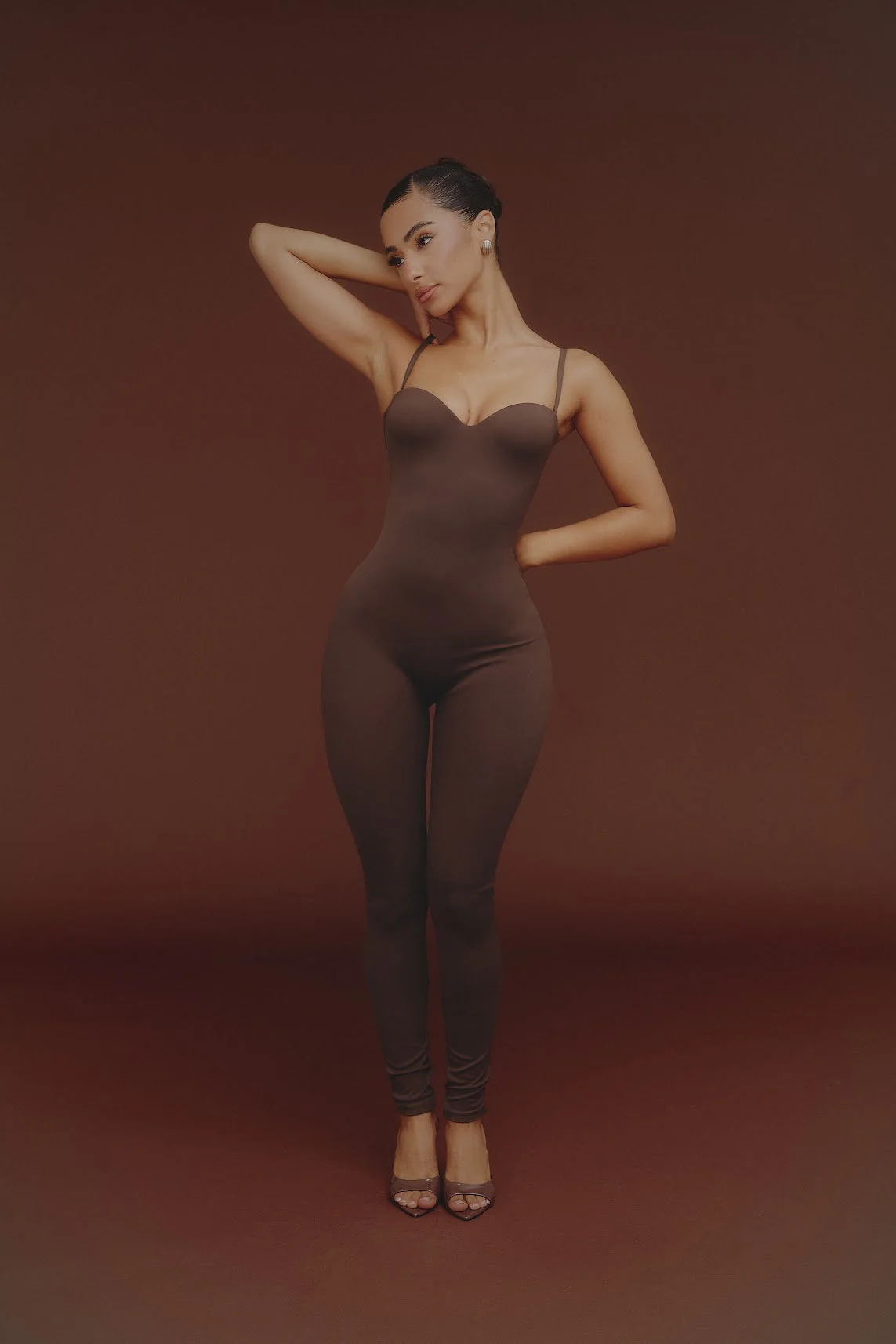 The Sculpt Jumpsuit in Brown - Image 6