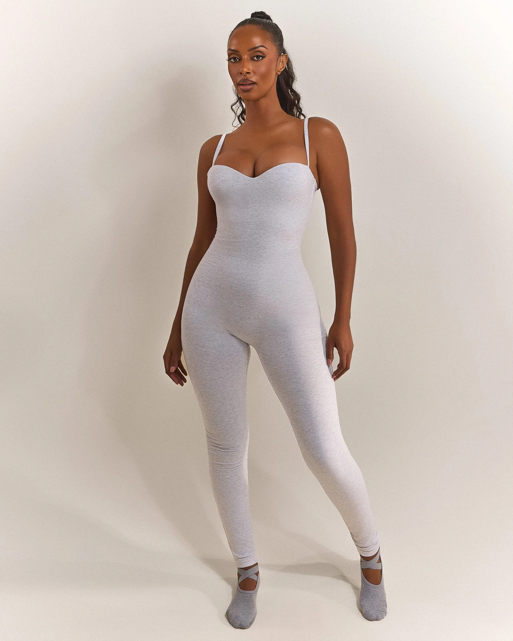 The Sculpt Jumpsuit in Grey Marl - Image 3