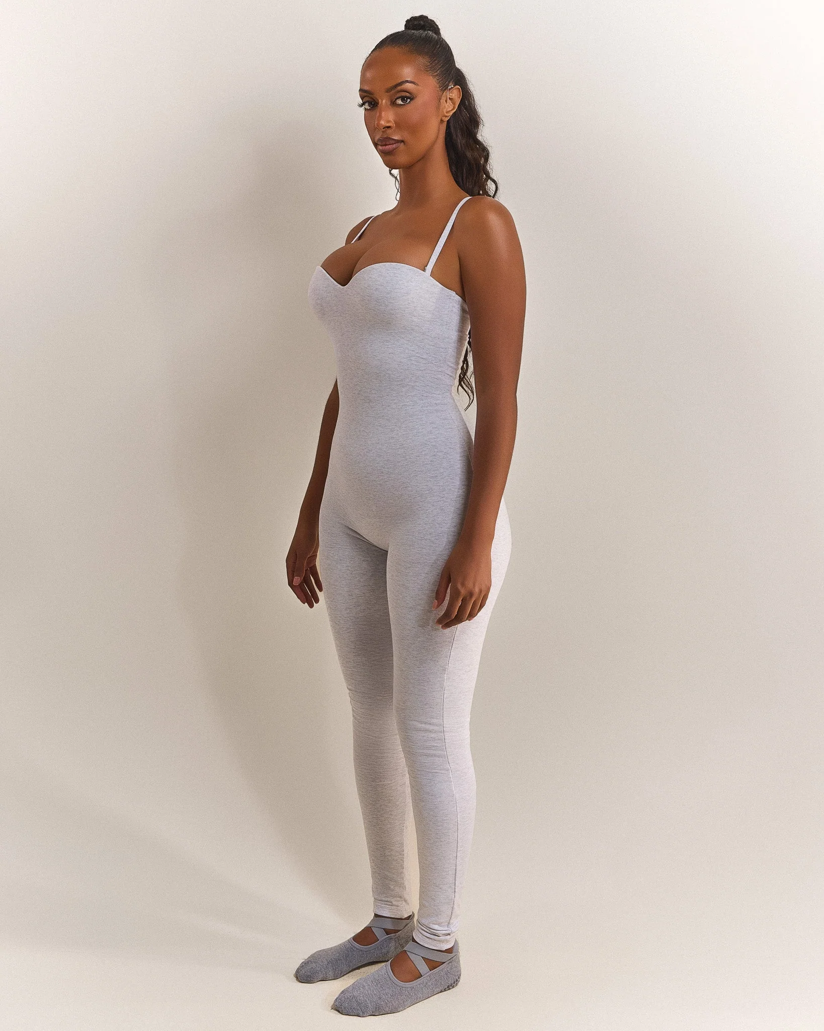 The Sculpt Jumpsuit in Grey Marl - Image 4