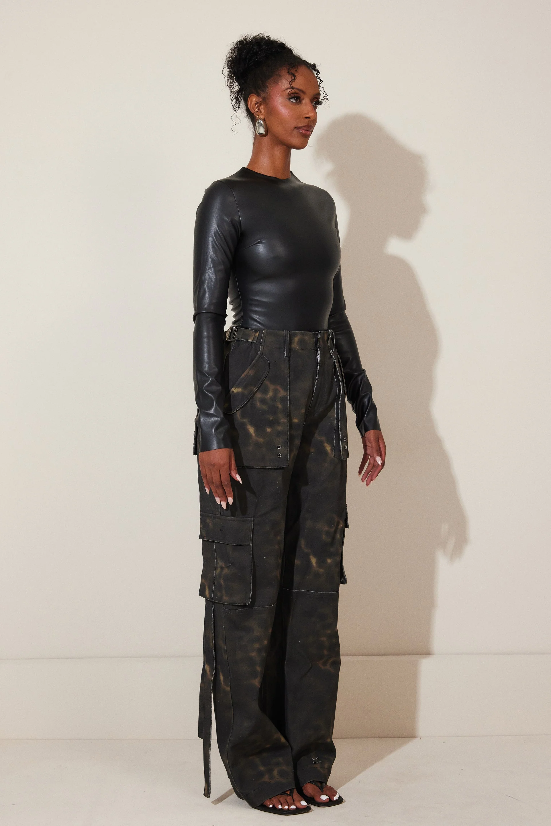The Rumer Long Sleeved Bodysuit in Black - Image 3