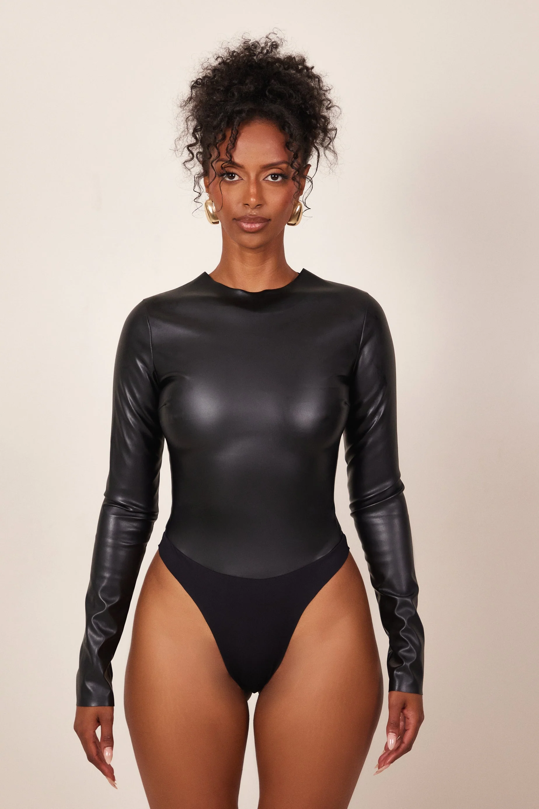The Rumer Long Sleeved Bodysuit in Black - Image 6
