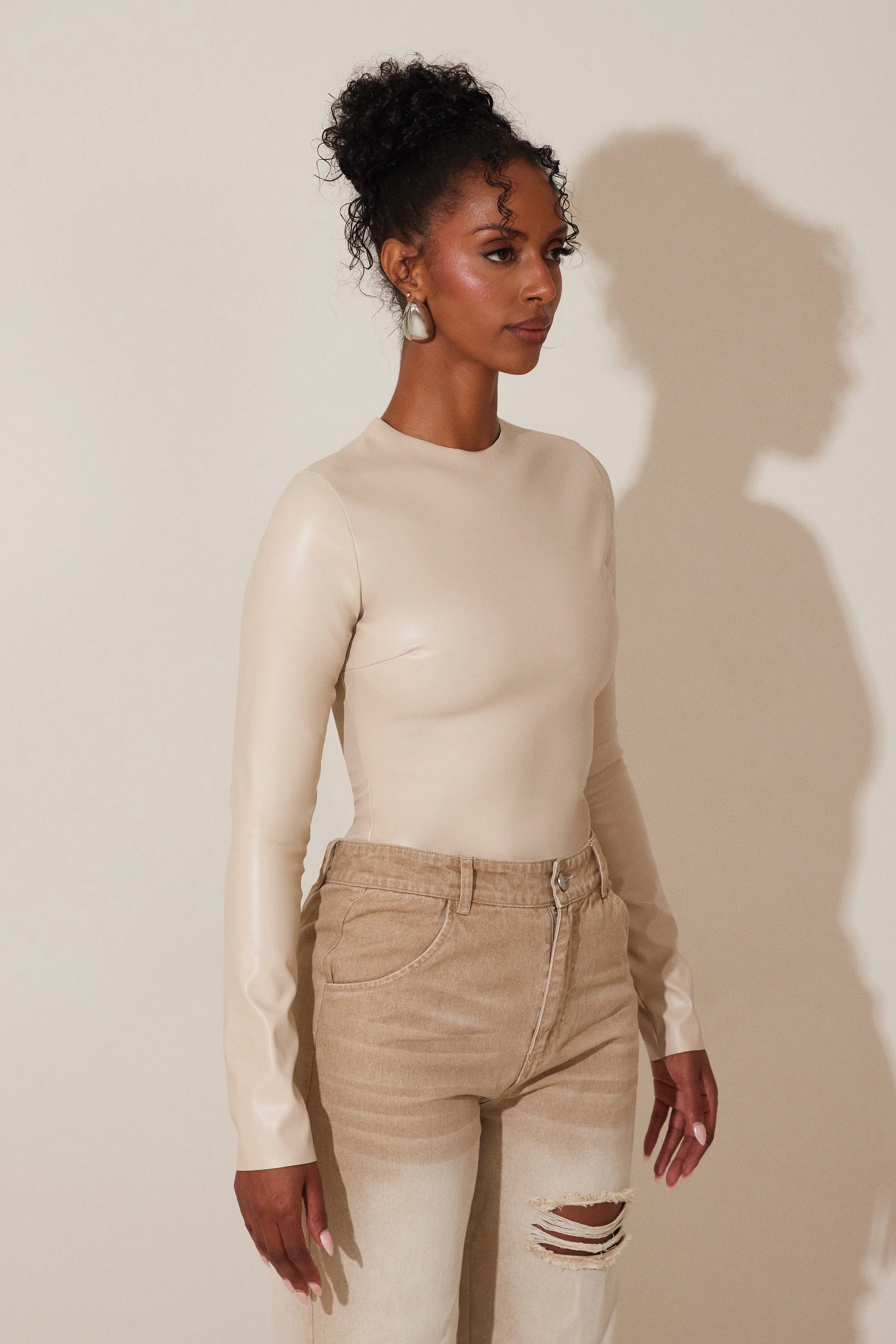 The Rumer Bodysuit in Cream - Image 2