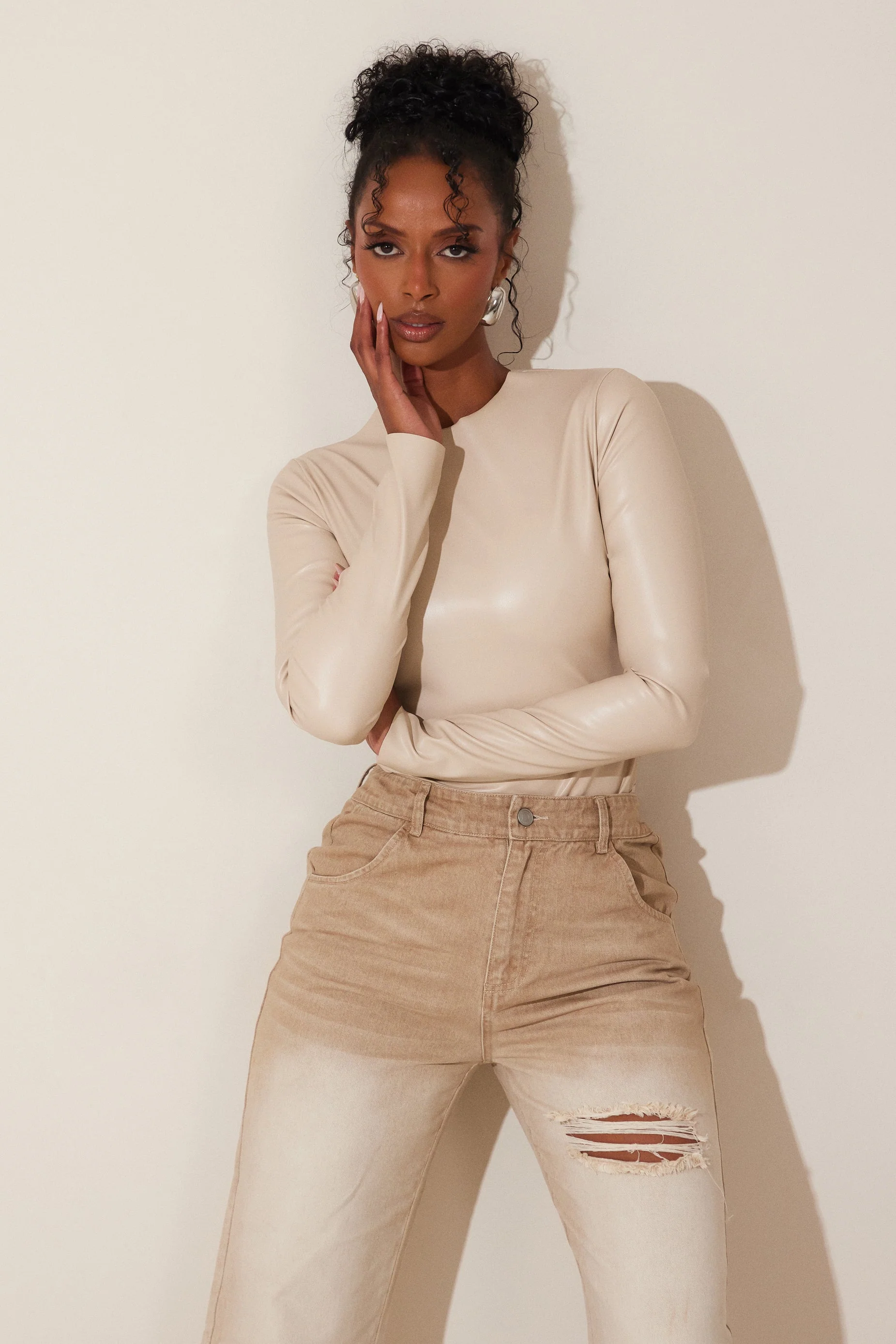 The Rumer Bodysuit in Cream - Image 4
