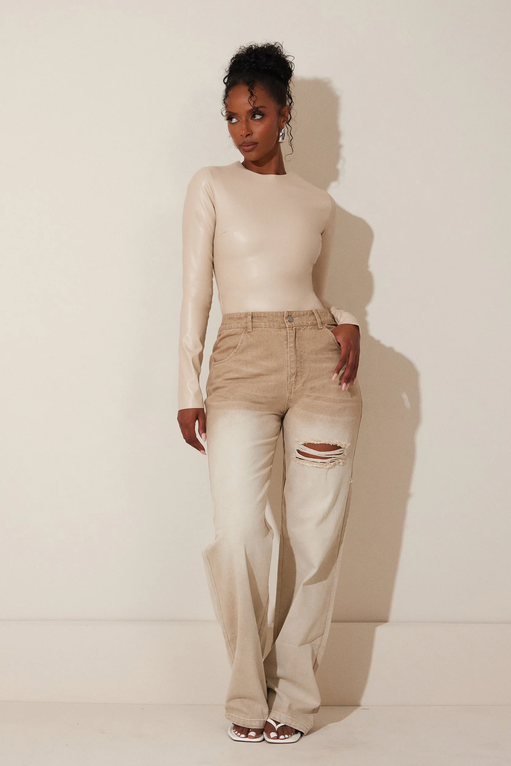 The Rumer Bodysuit in Cream - Image 6