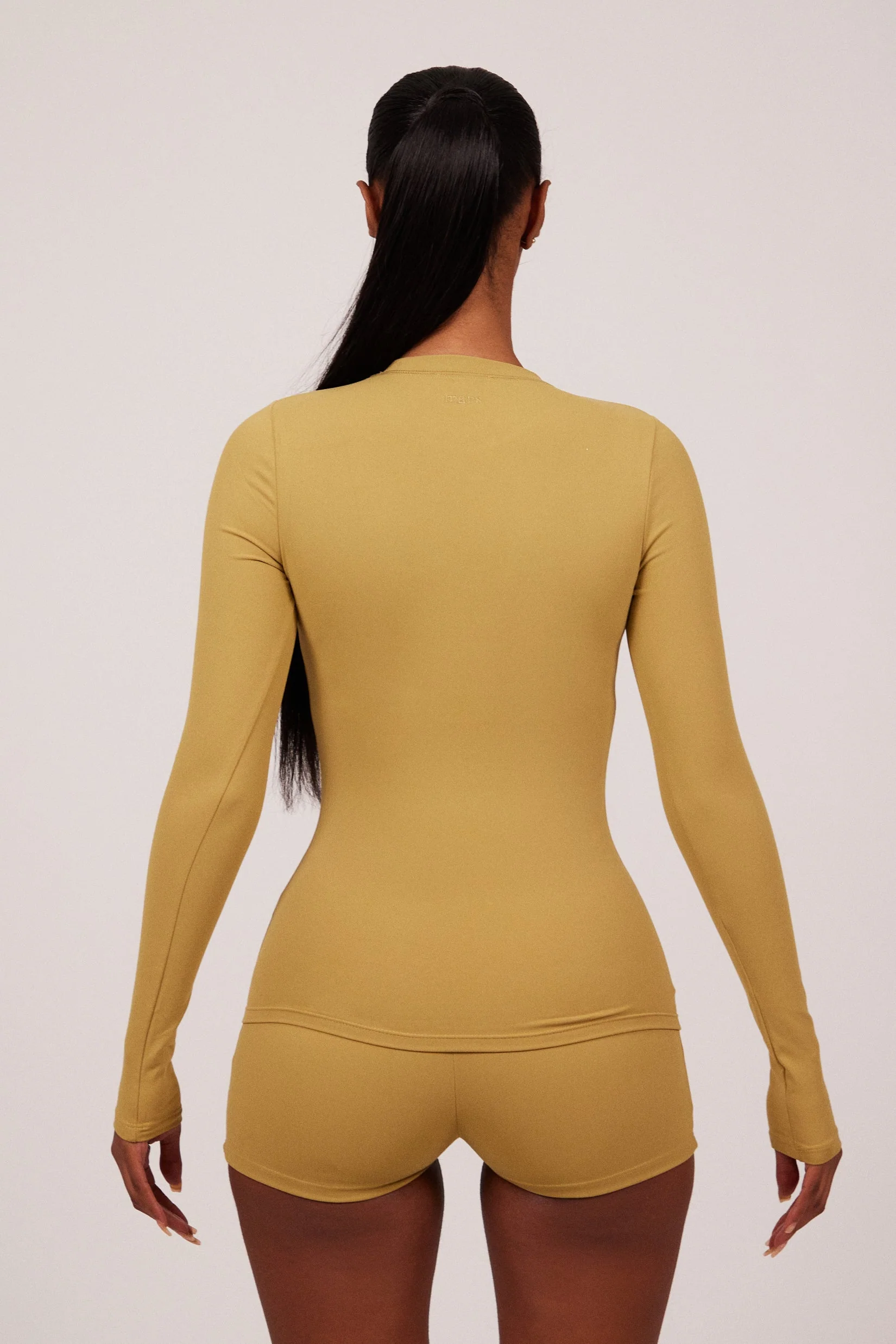The Sculpt Long Sleeve Tee in Khaki - Image 5