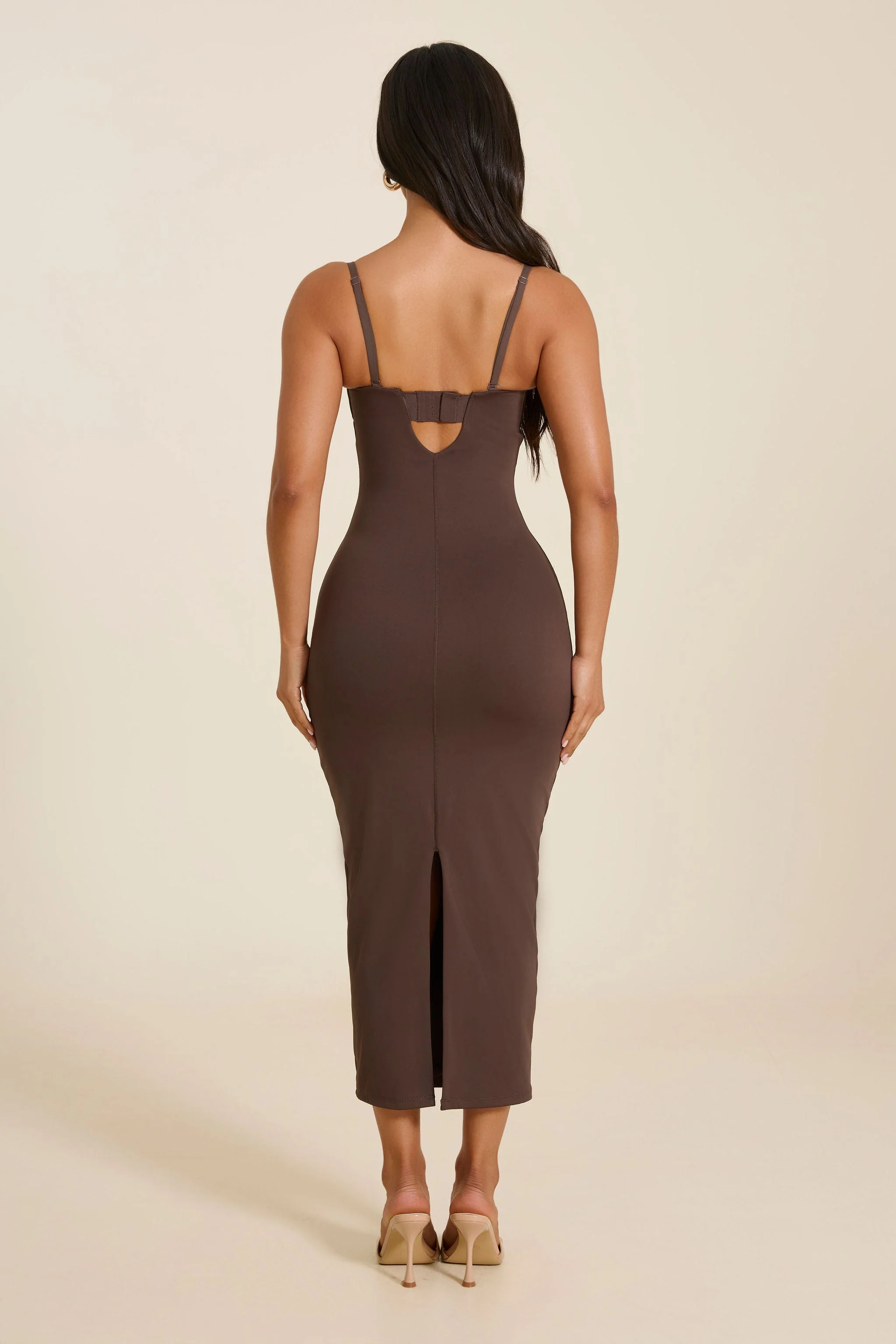 The Sculpt Midaxi Dress in Brown - Image 5