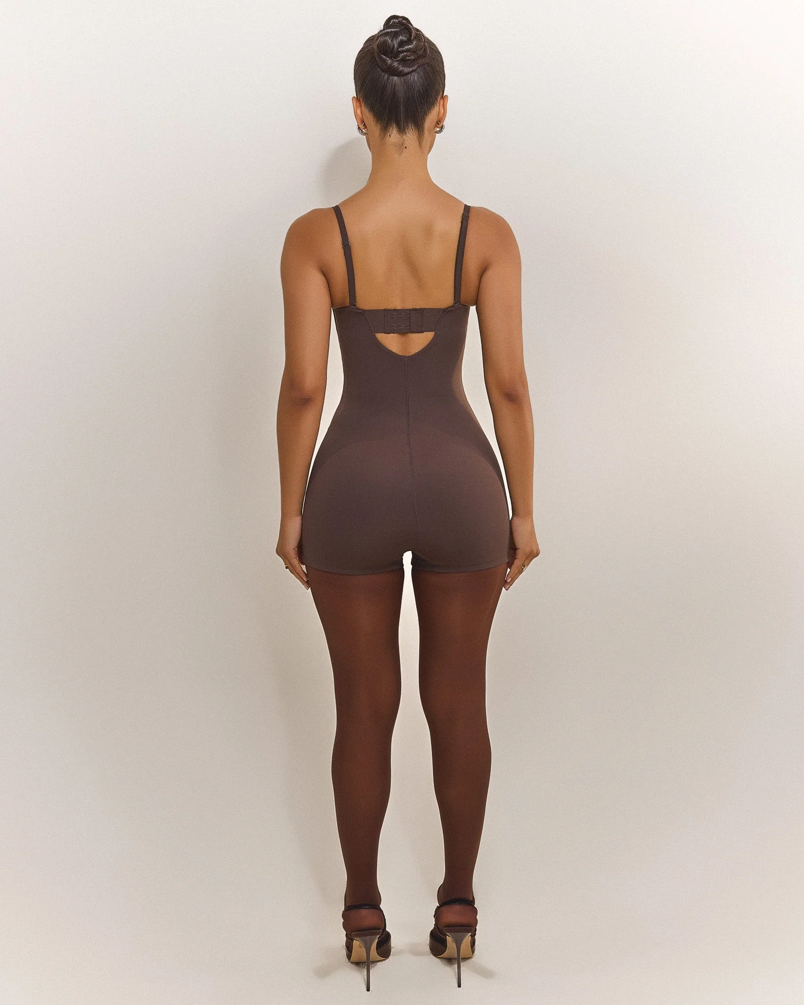 The Sculpt Playsuit in Brown - Image 10