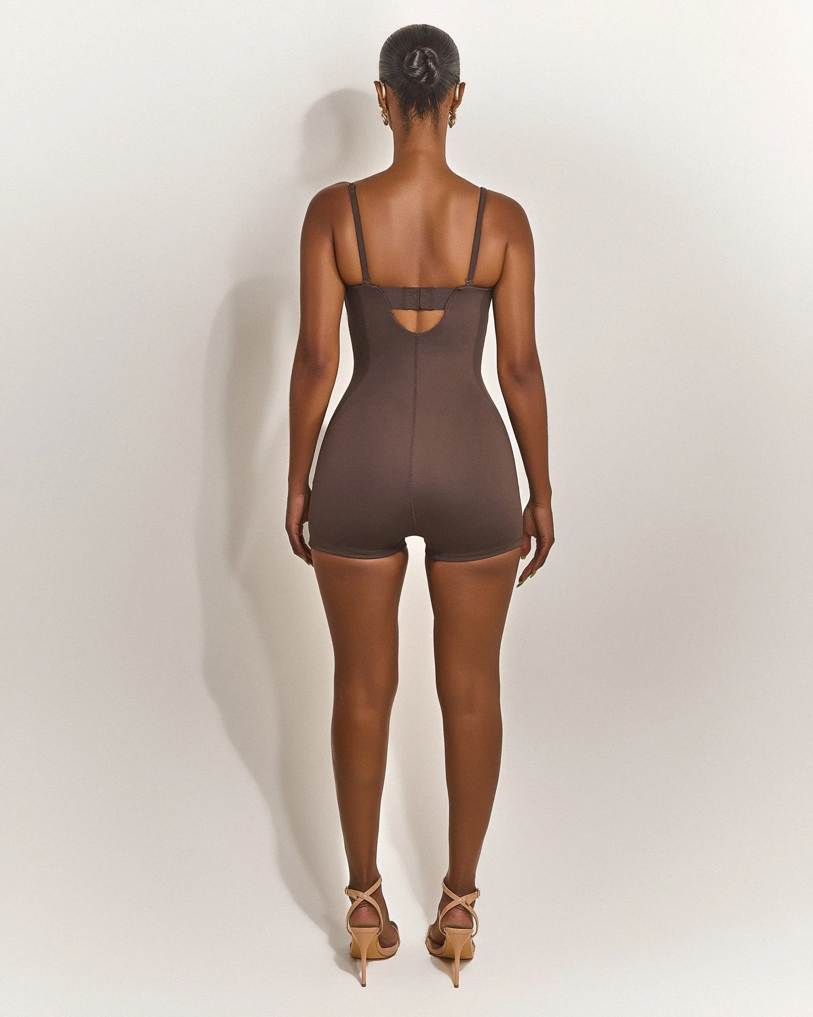 The Sculpt Playsuit in Brown - Image 15