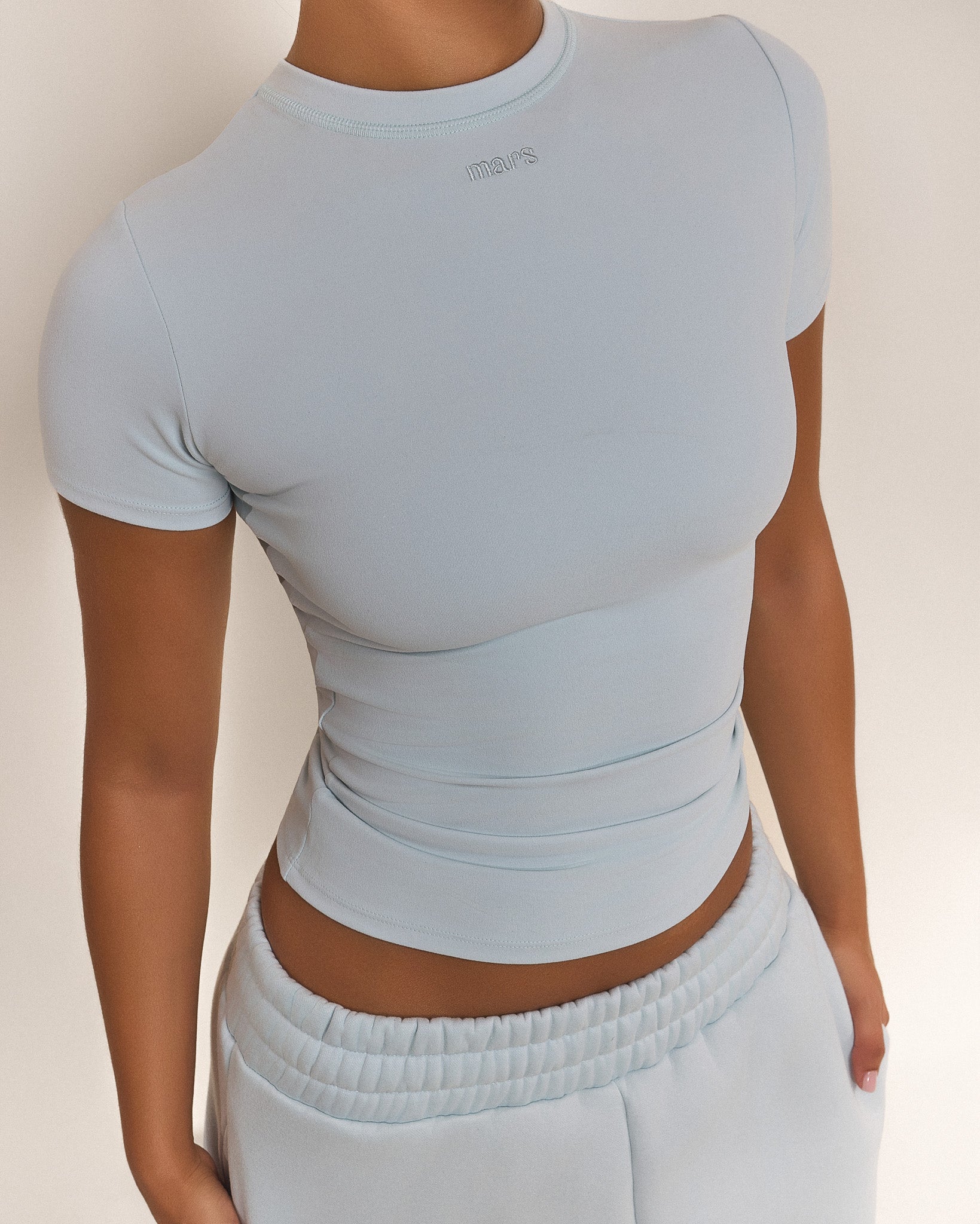 The Sculpt Short Sleeve Tee in Baby Blue - Image 5