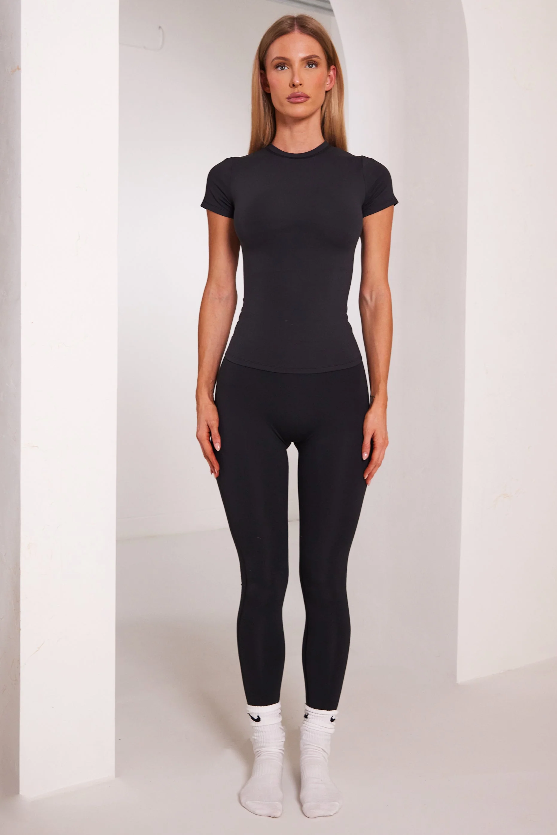 The Sculpt Short Sleeve Tee in Black - Image 3