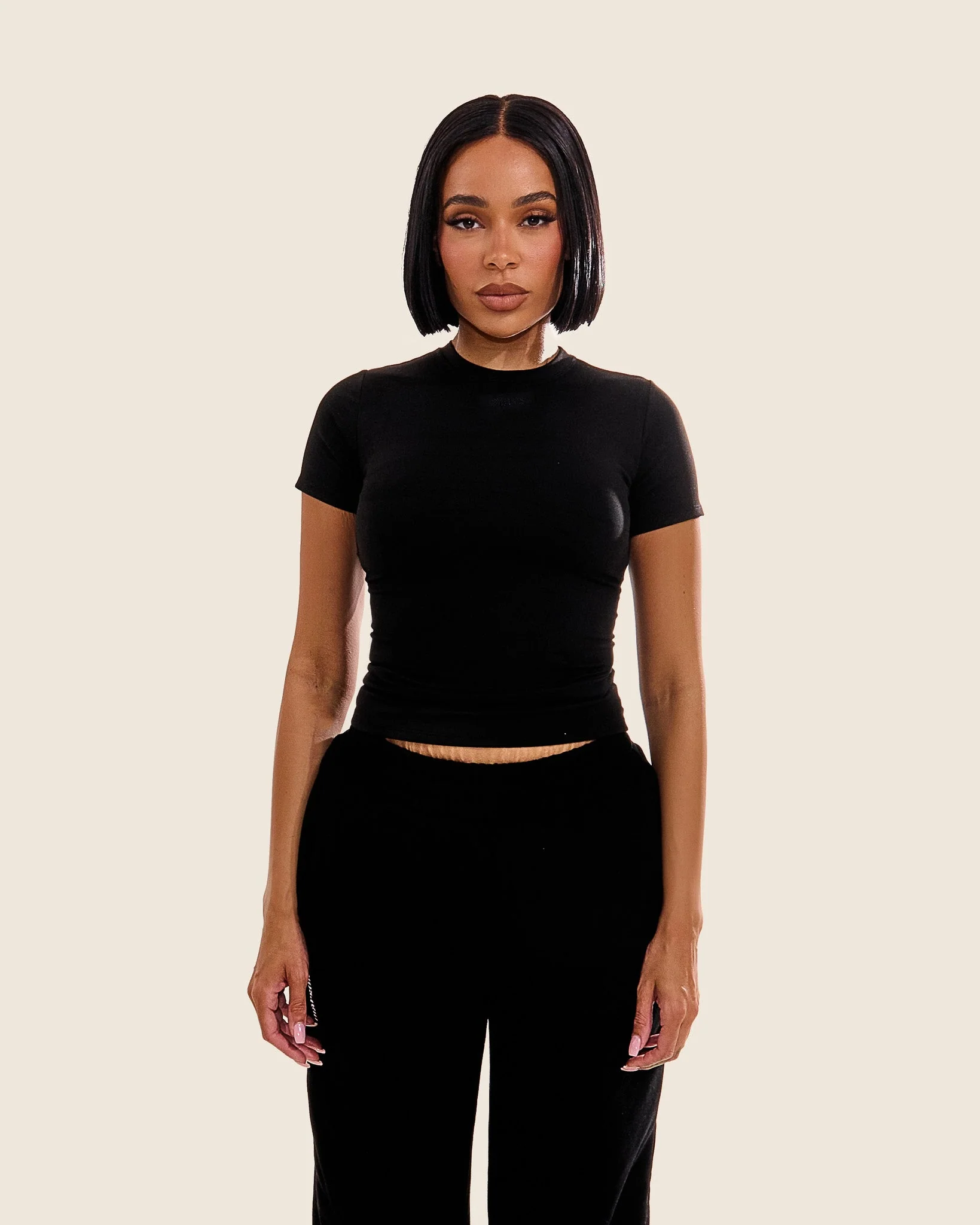 The Sculpt Short Sleeve Top in Black - Image 14