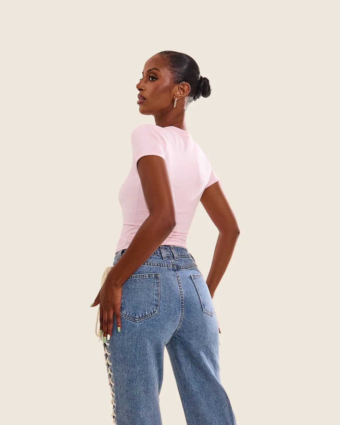 The Sculpt Short Sleeve Top in Pink - Image 10
