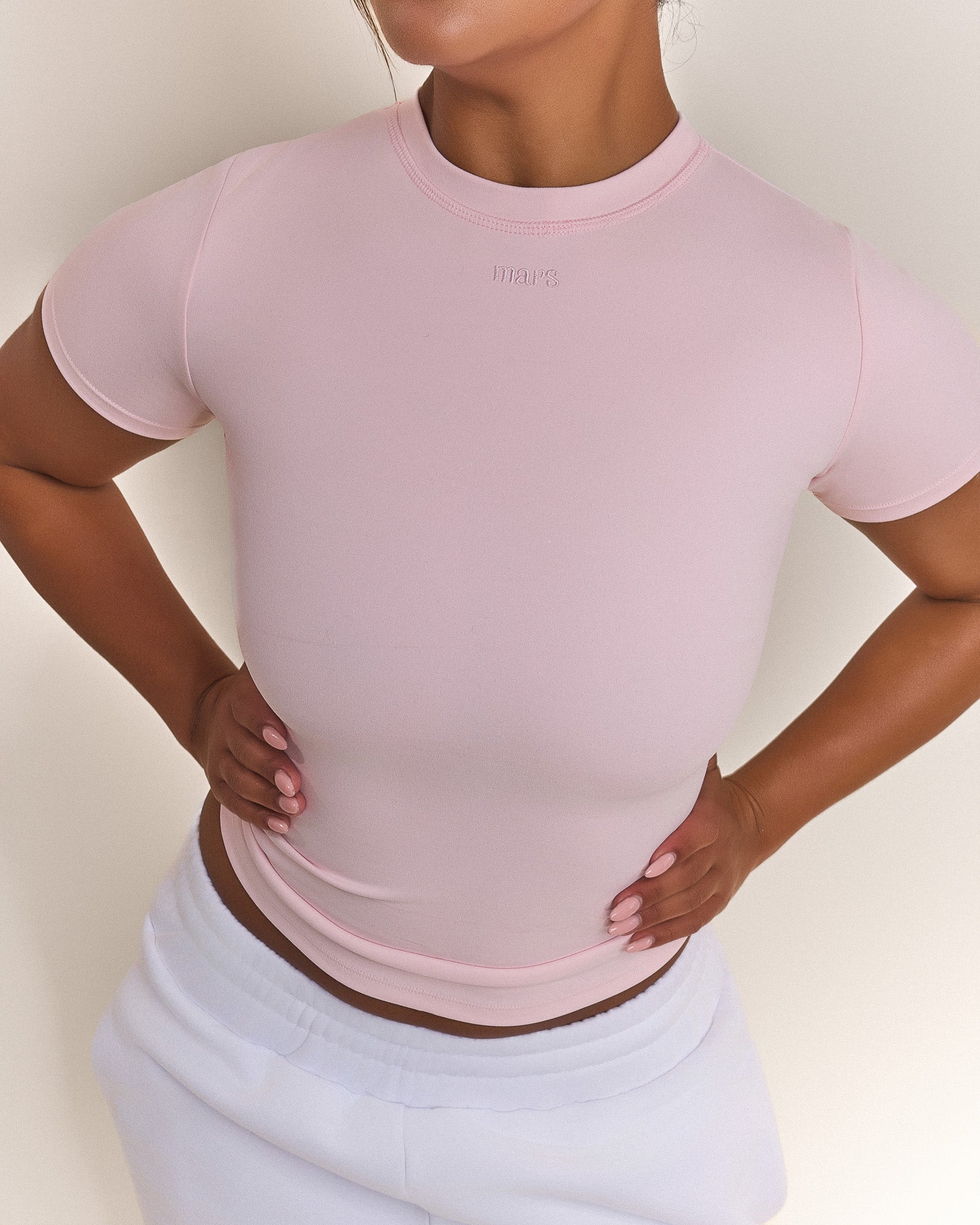 The Sculpt Short Sleeve Top in Pink - Image 4