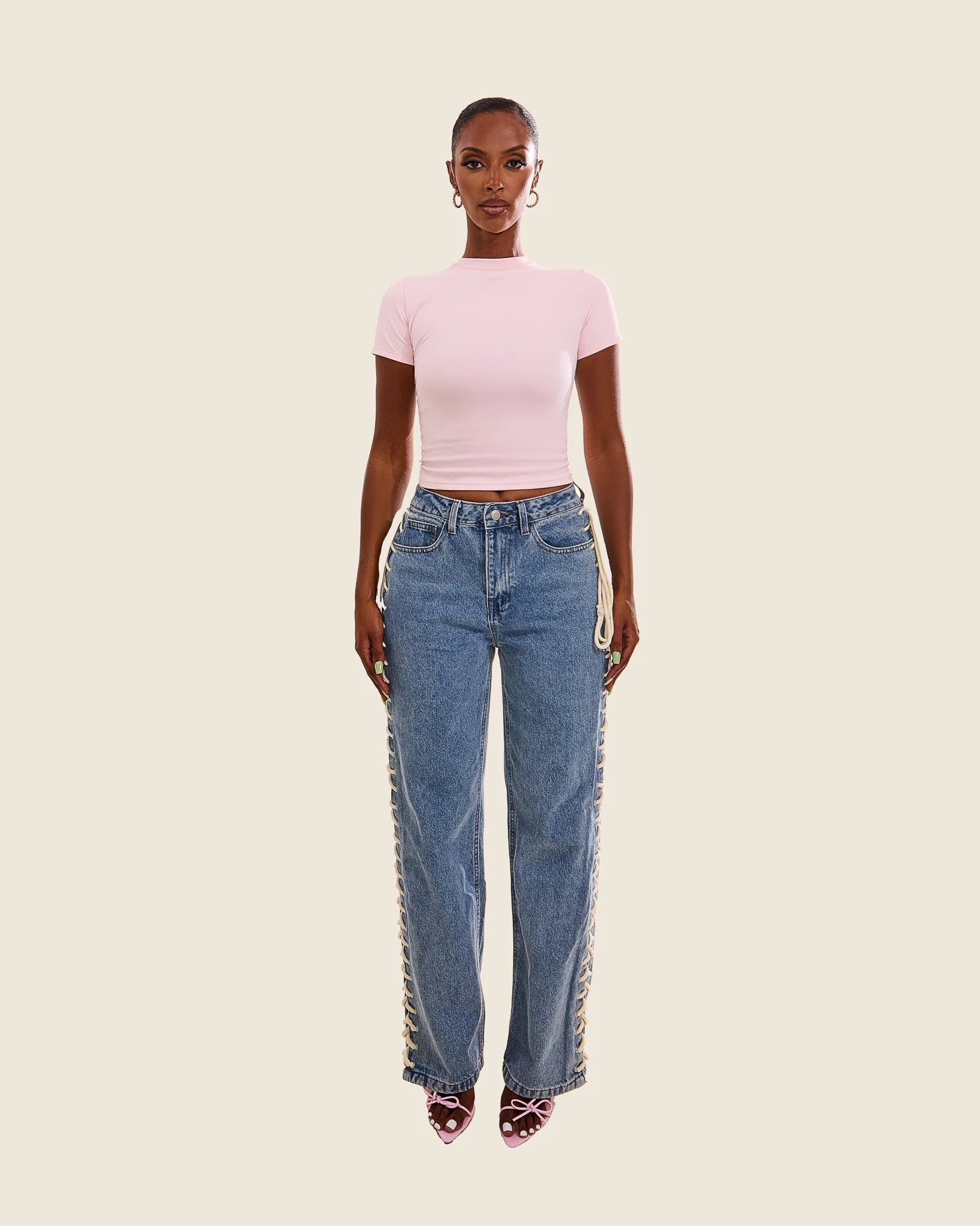 The Sculpt Short Sleeve Top in Pink - Image 8