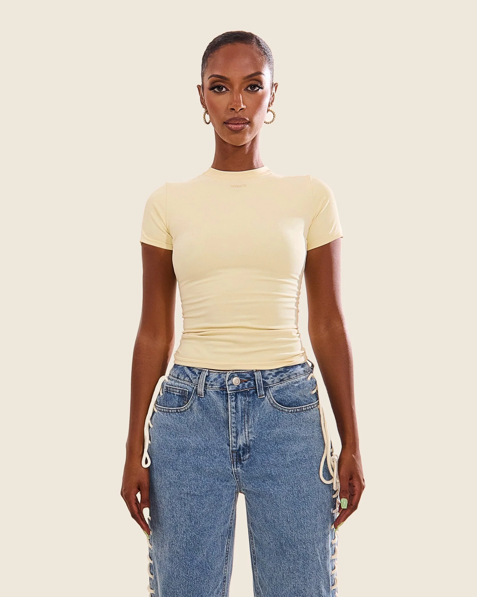 The Sculpt Short Sleeve Top in Yellow - Image 7