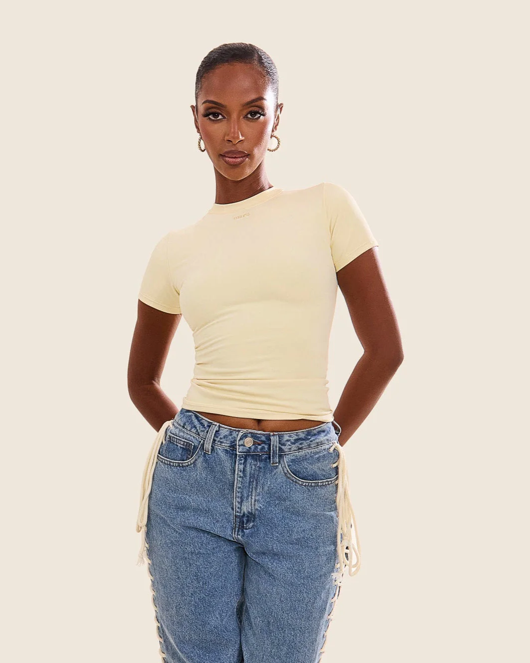 The Sculpt Short Sleeve Top in Yellow - Image 8