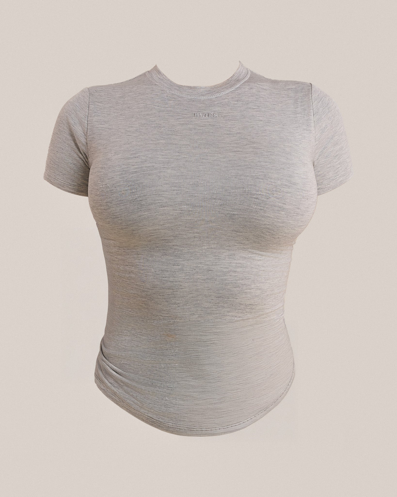 The Short Sleeve Cotton Top in Grey Marl - Image 7